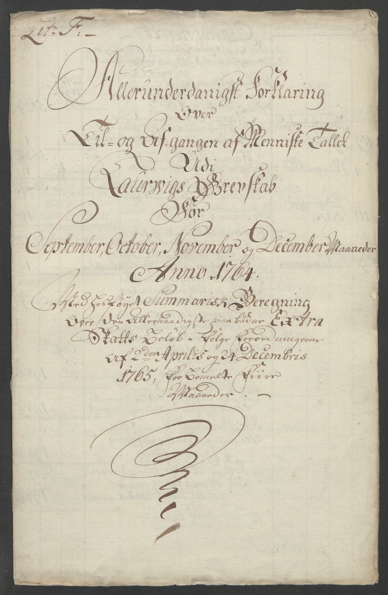 Rentekammeret inntil 1814, Reviderte regnskaper, Fogderegnskap, AV/RA-EA-4092/R33/L2033: Ekstraskatten Larvik grevskap, 1762-1764, s. 568