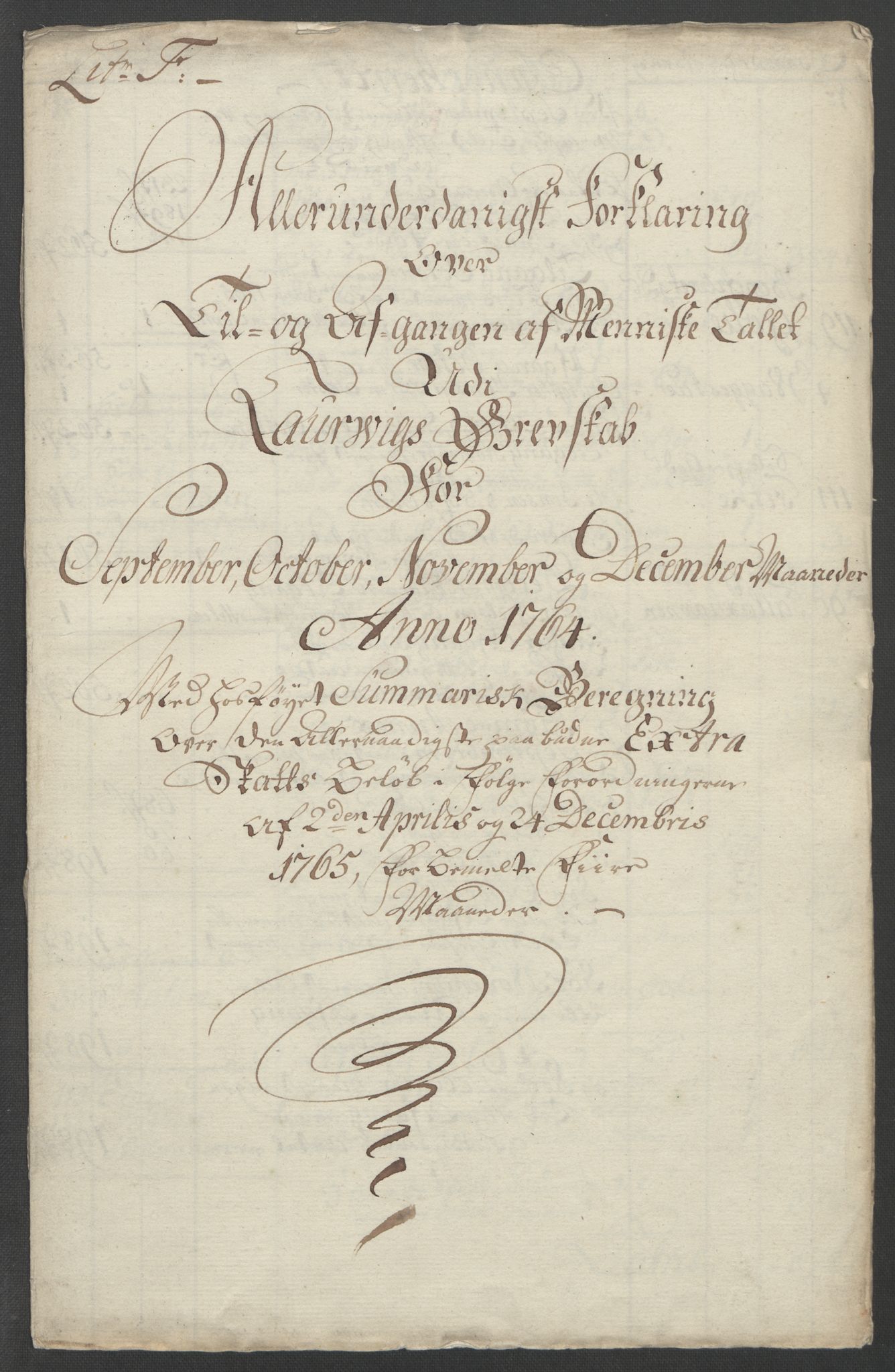 Rentekammeret inntil 1814, Reviderte regnskaper, Fogderegnskap, RA/EA-4092/R33/L2033: Ekstraskatten Larvik grevskap, 1762-1764, s. 568