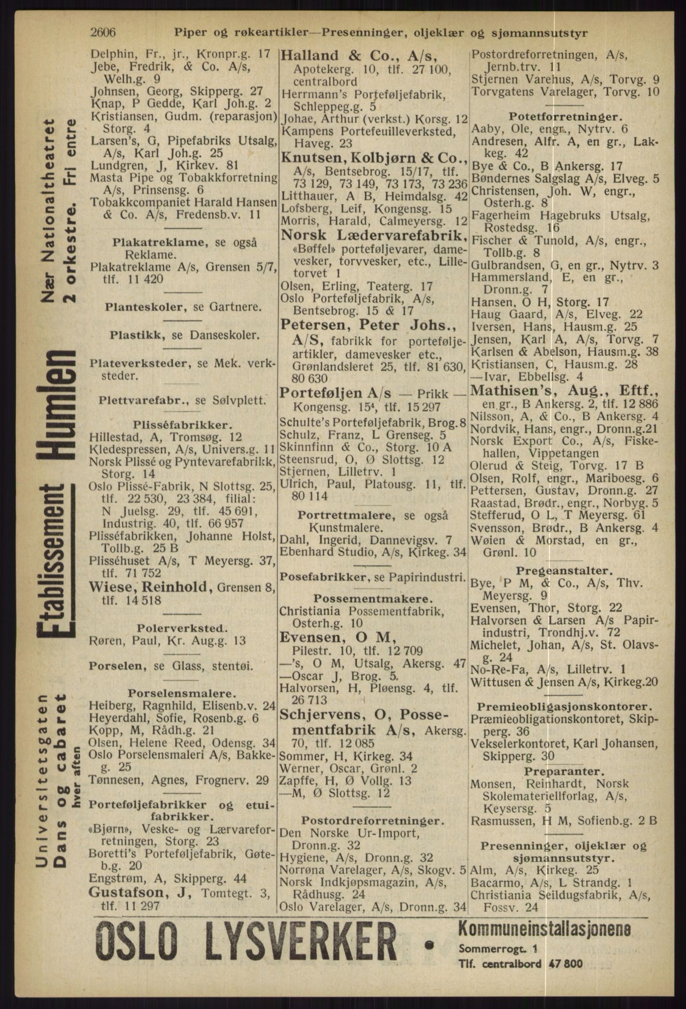 Kristiania/Oslo adressebok, PUBL/-, 1936, s. 2606