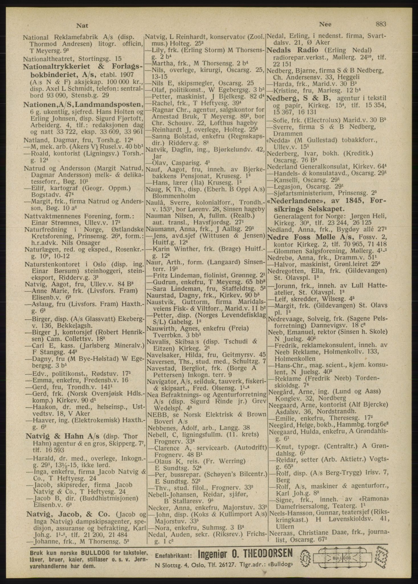 Kristiania/Oslo adressebok, PUBL/-, 1946, s. 883