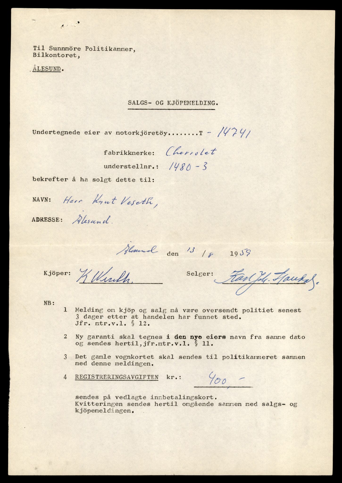 Møre og Romsdal vegkontor - Ålesund trafikkstasjon, AV/SAT-A-4099/F/Fe/L0048: Registreringskort for kjøretøy T 14721 - T 14863, 1927-1998, s. 427