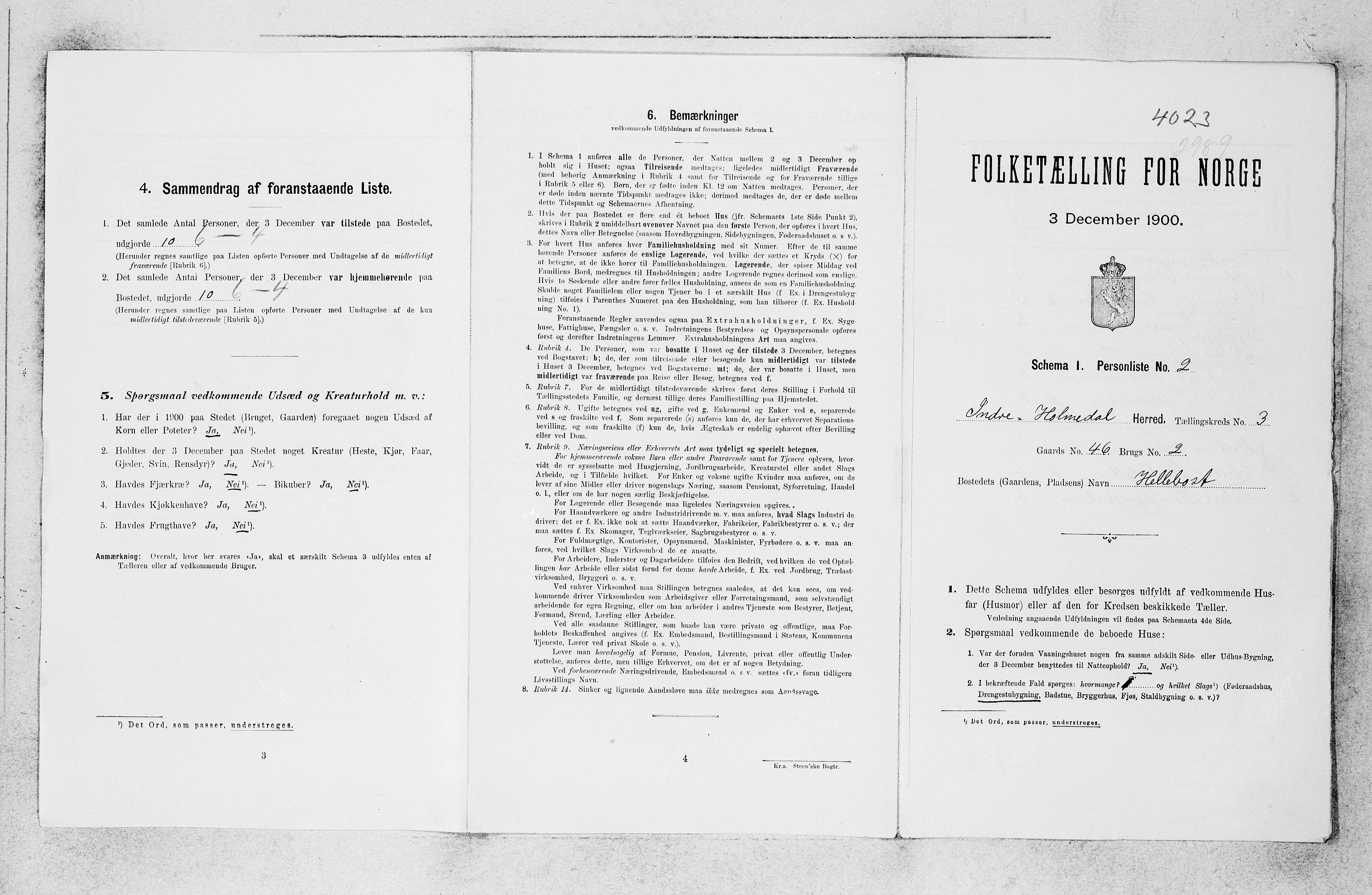 SAB, Folketelling 1900 for 1430 Indre Holmedal herred, 1900, s. 38