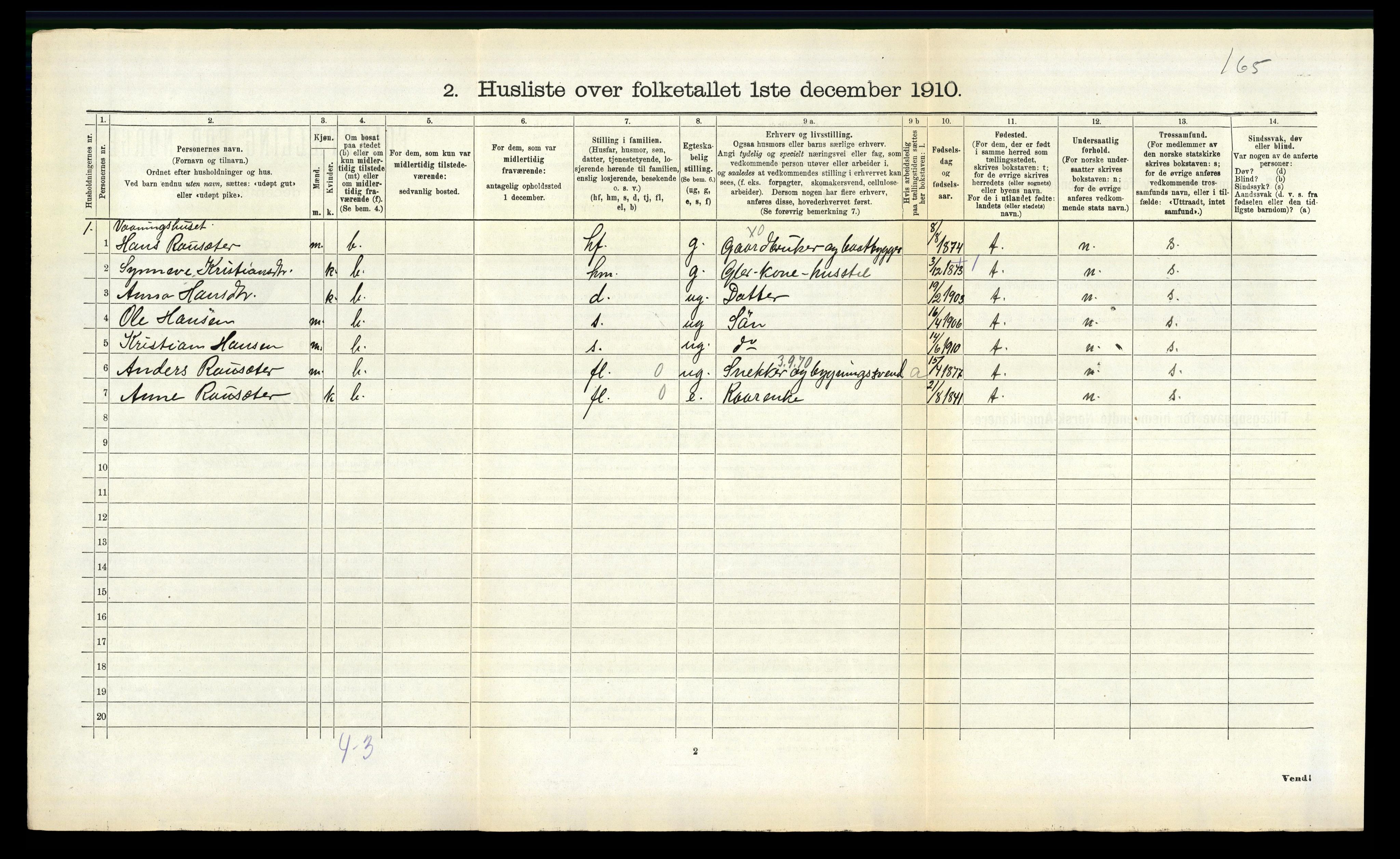 RA, Folketelling 1910 for 1445 Gloppen herred, 1910, s. 297