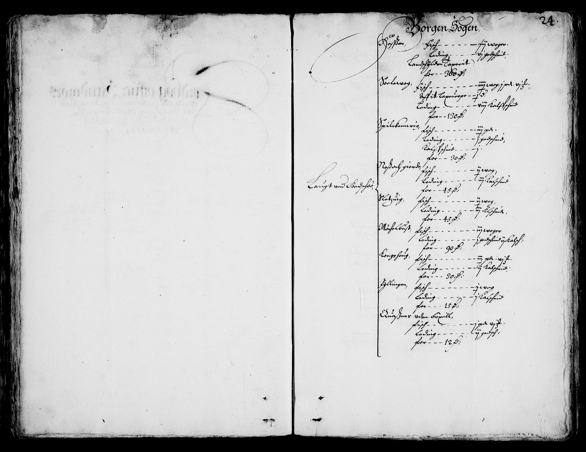 Rentekammeret inntil 1814, Realistisk ordnet avdeling, RA/EA-4070/On/L0001/0002: Statens gods / [Jj 2]: Jordebok og forklaring over atkomstene til Hannibal Sehesteds gods, 1651, s. 1023b-1024a