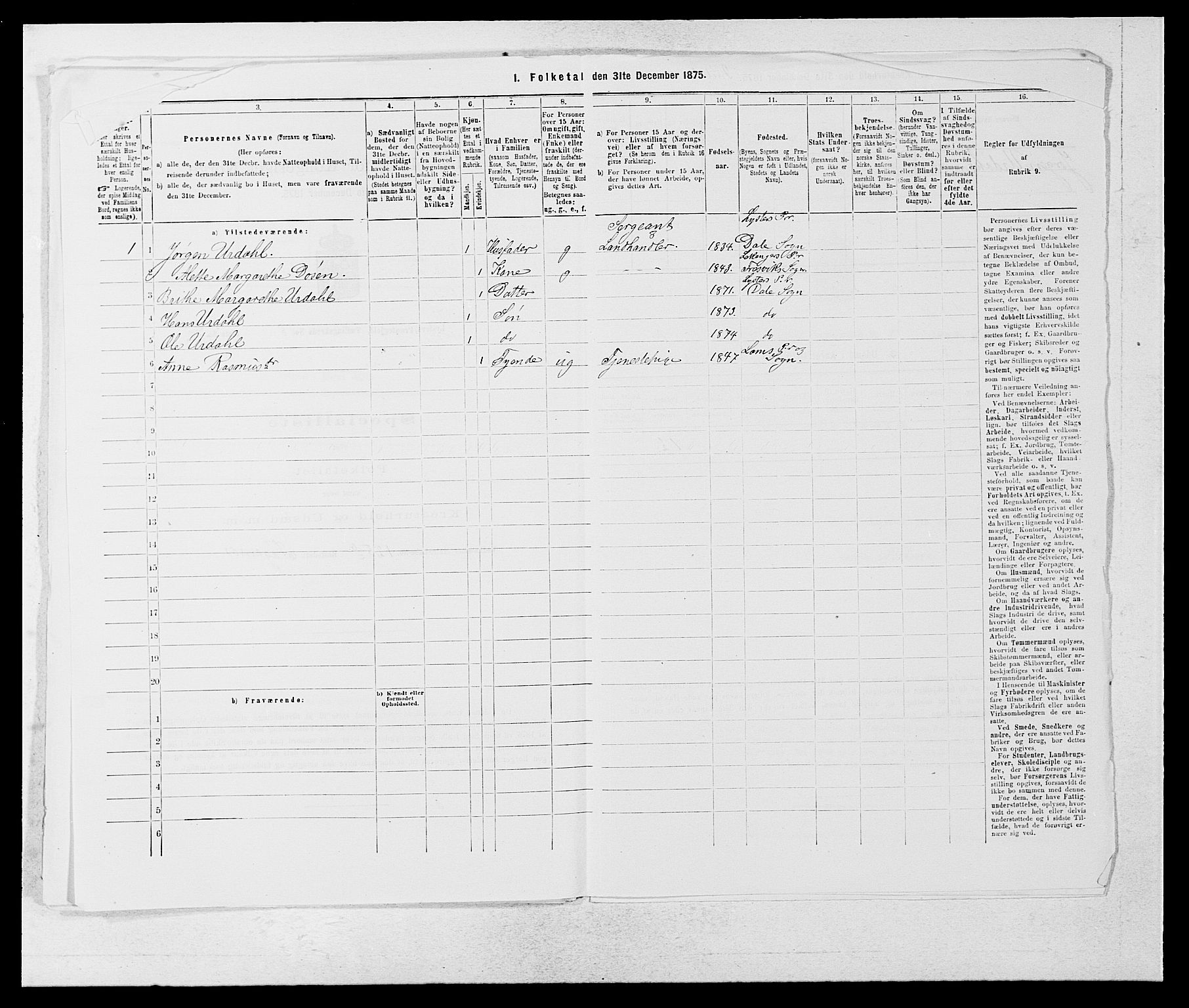 SAB, Folketelling 1875 for 1426P Luster prestegjeld, 1875, s. 930