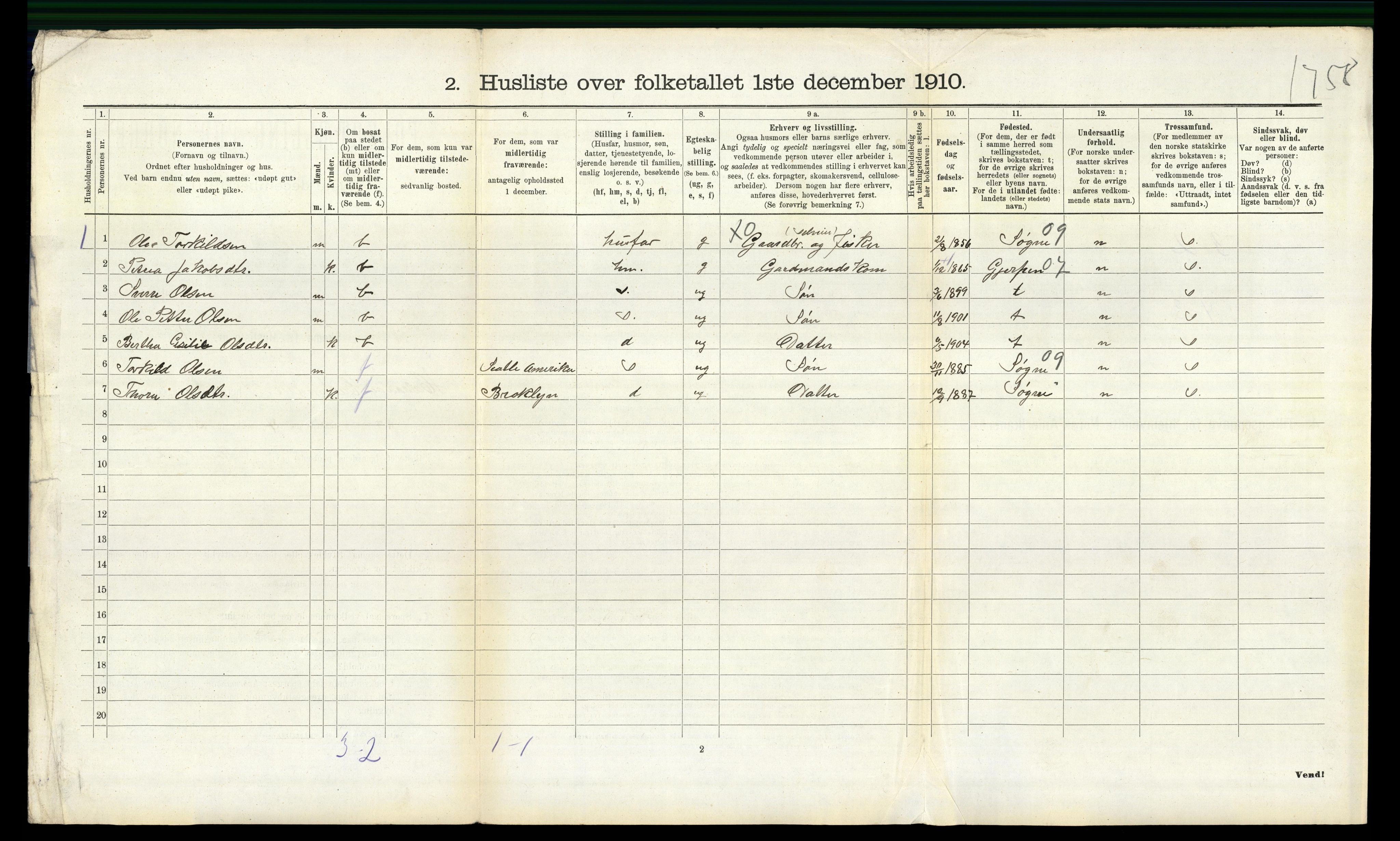 RA, Folketelling 1910 for 1019 Halse og Harkmark herred, 1910, s. 1257