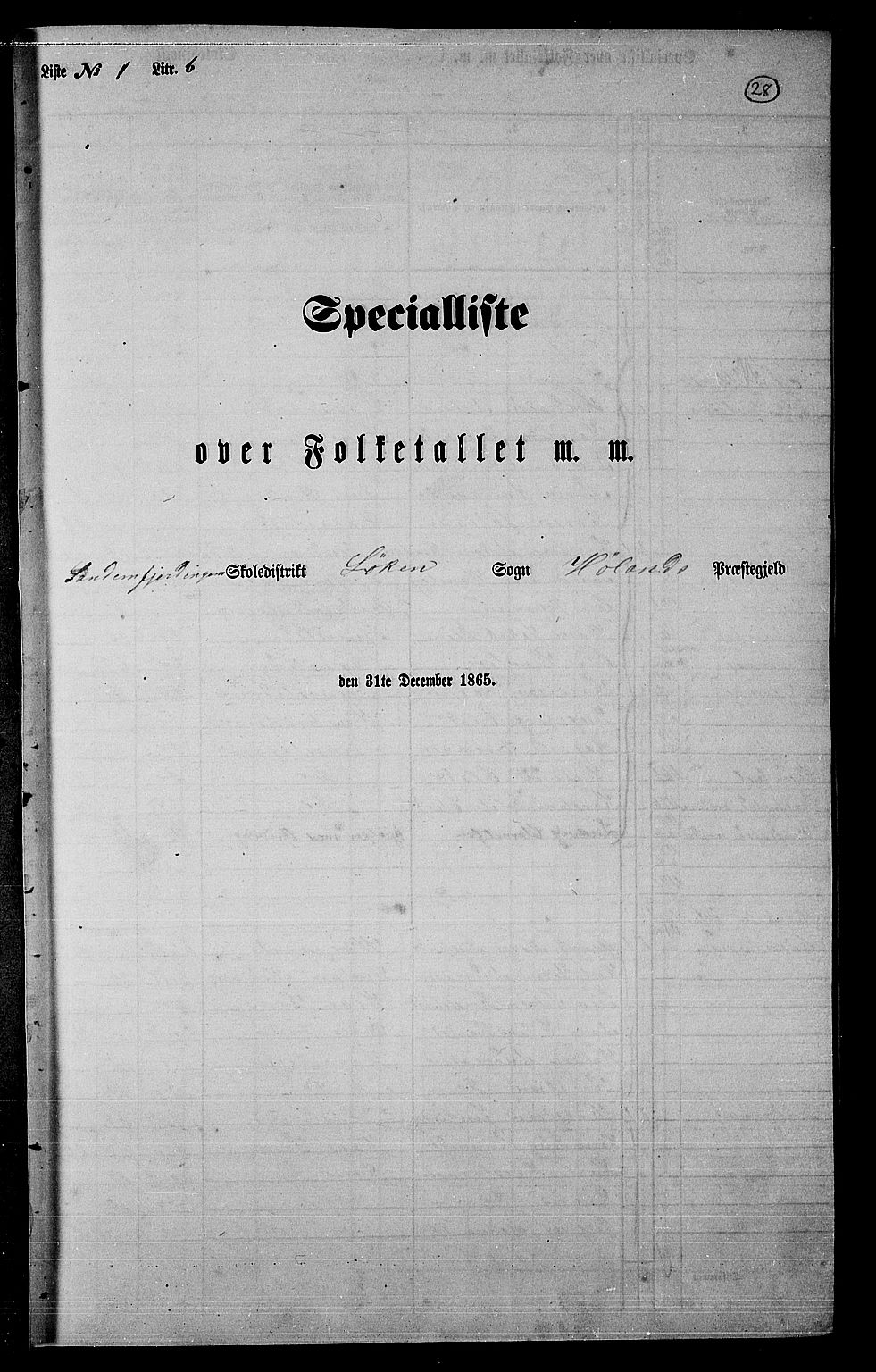 RA, Folketelling 1865 for 0221P Høland prestegjeld, 1865, s. 28