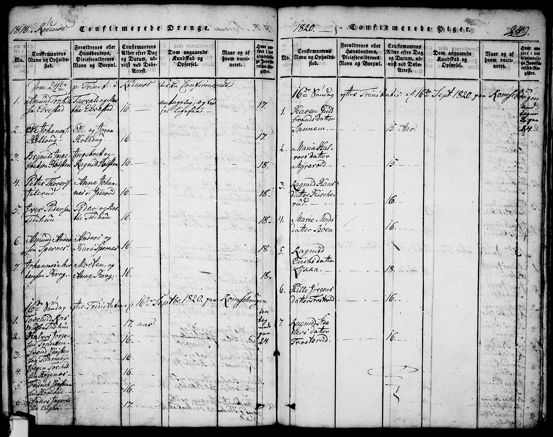 Rødenes prestekontor Kirkebøker, AV/SAO-A-2005/G/Ga/L0001: Klokkerbok nr.  I 1, 1814-1841, s. 249