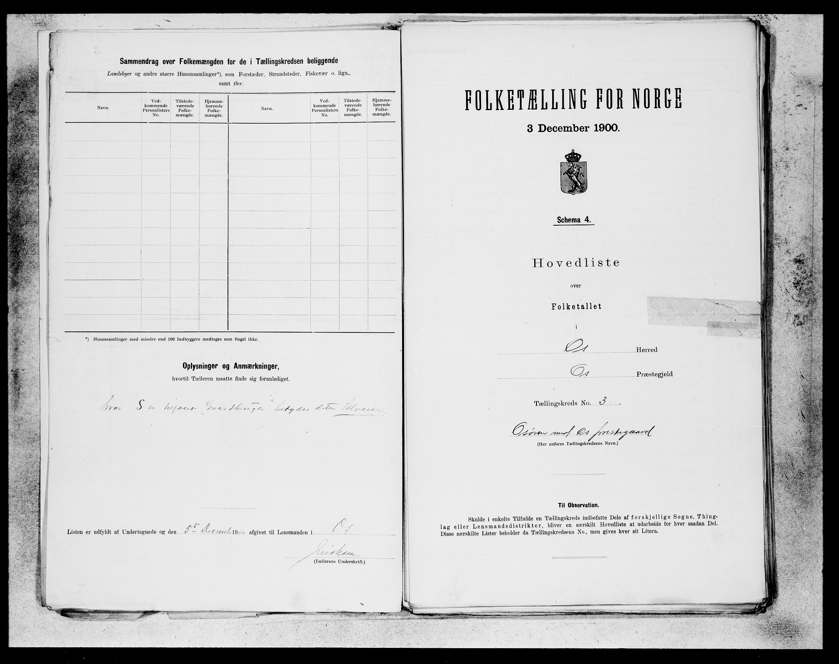 SAB, Folketelling 1900 for 1243 Os herred, 1900, s. 5