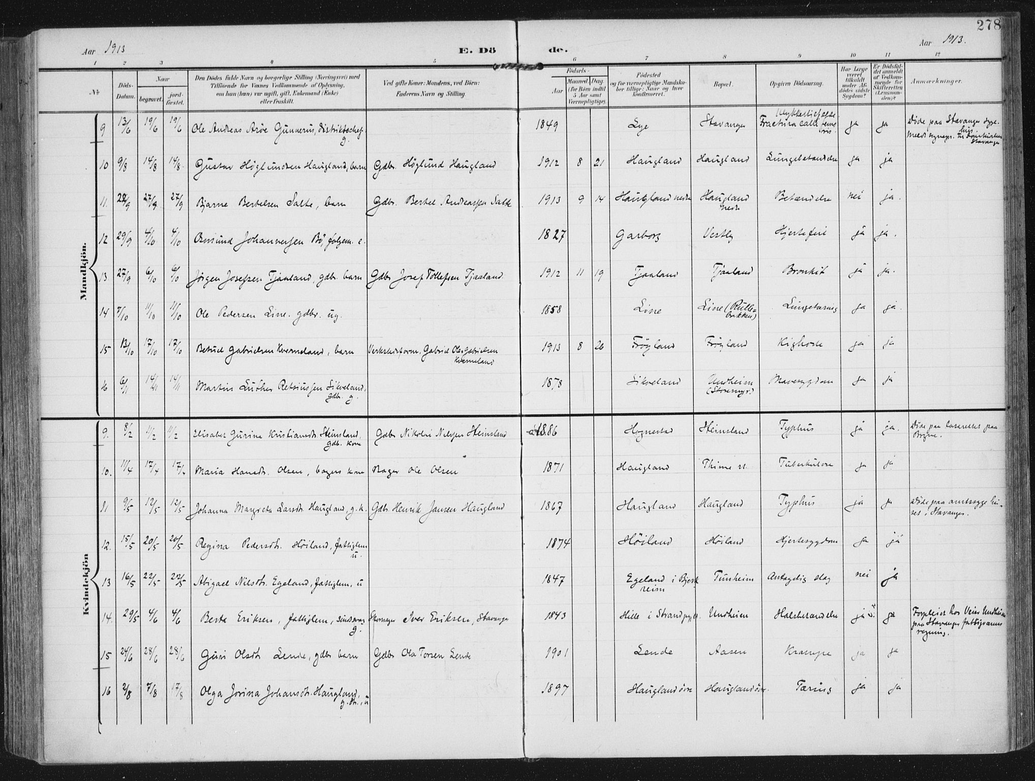 Lye sokneprestkontor, AV/SAST-A-101794/002/A/L0001: Ministerialbok nr. A 12, 1904-1920, s. 278