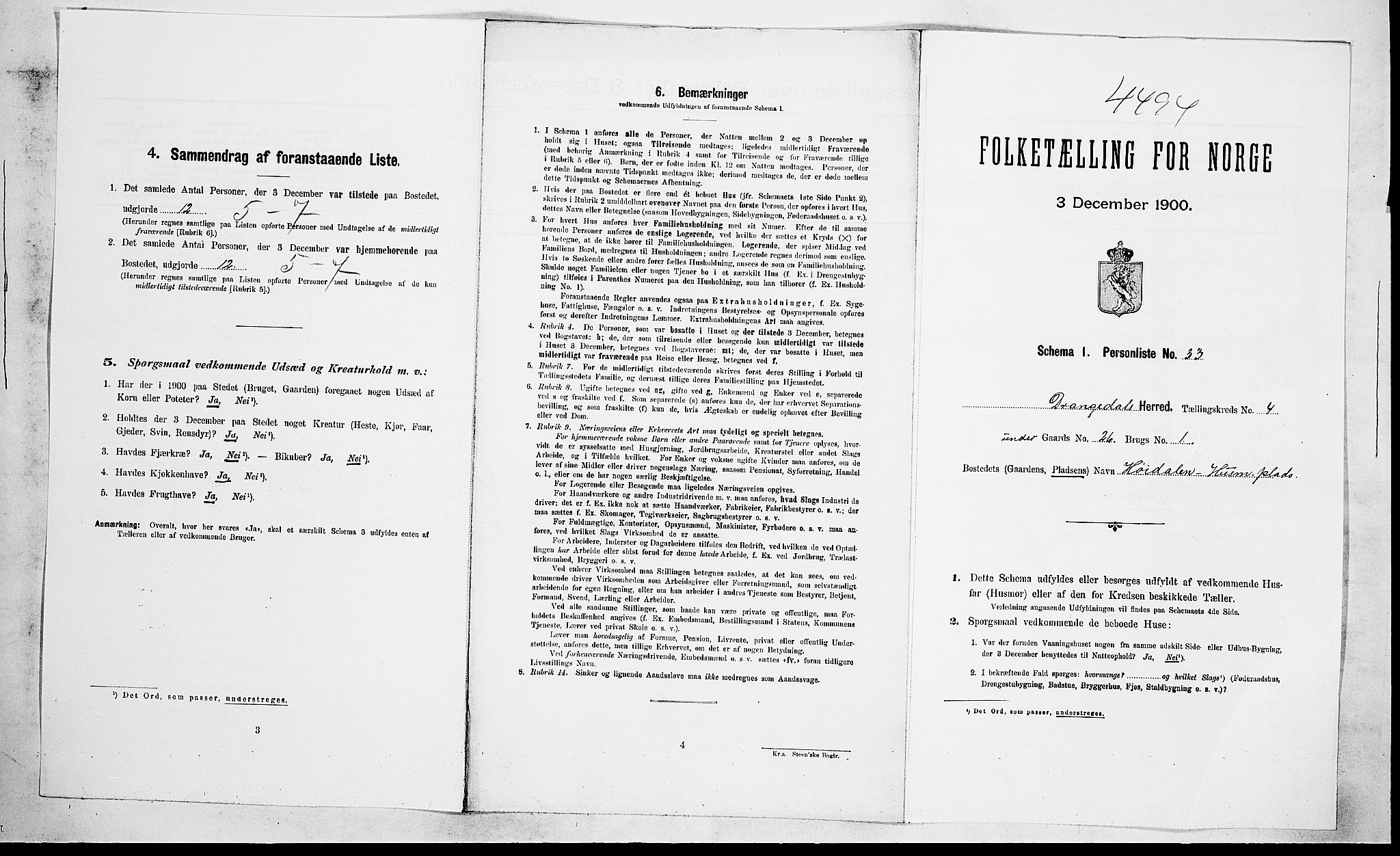 SAKO, Folketelling 1900 for 0817 Drangedal herred, 1900, s. 446