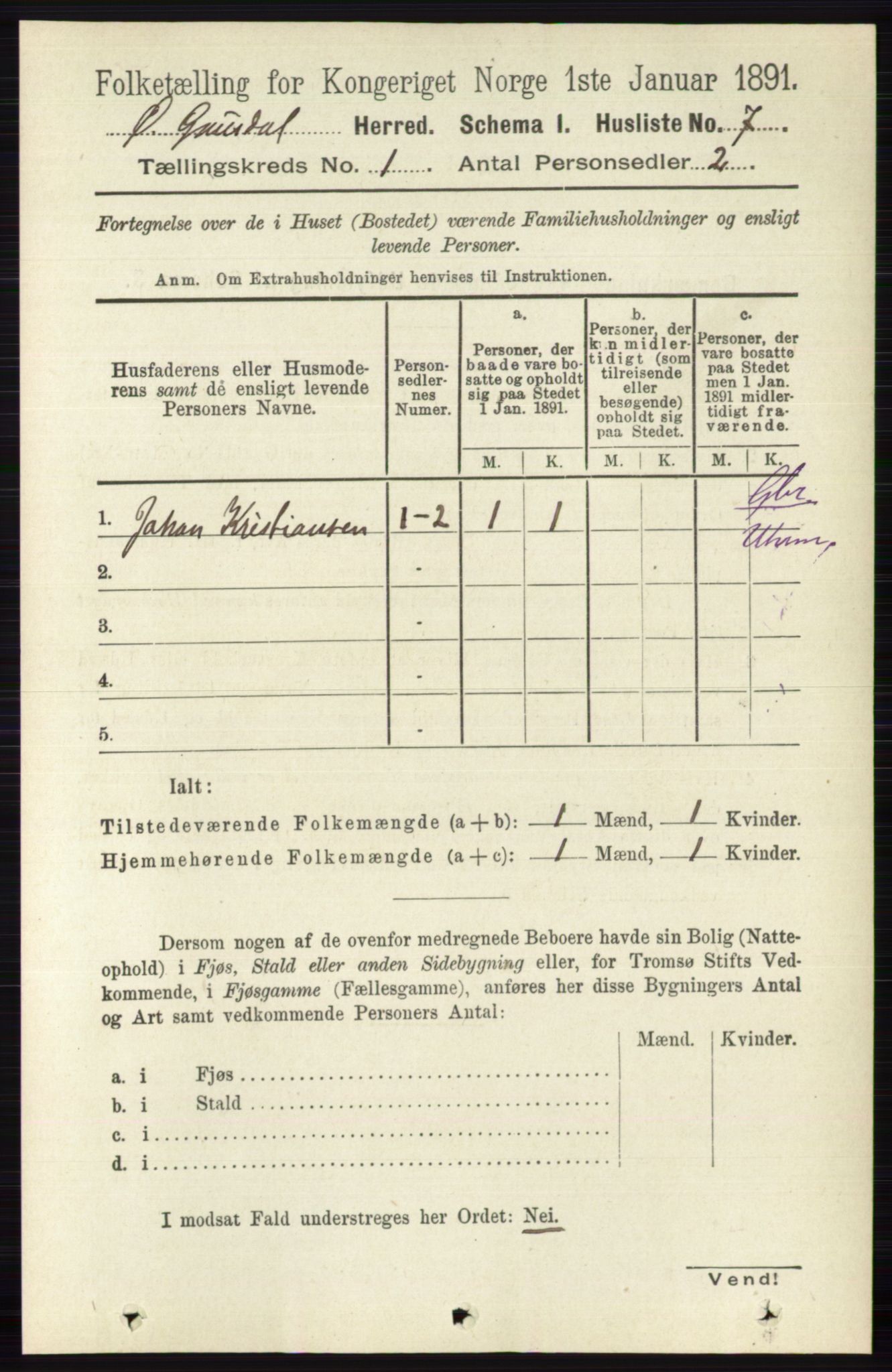 RA, Folketelling 1891 for 0522 Østre Gausdal herred, 1891, s. 28