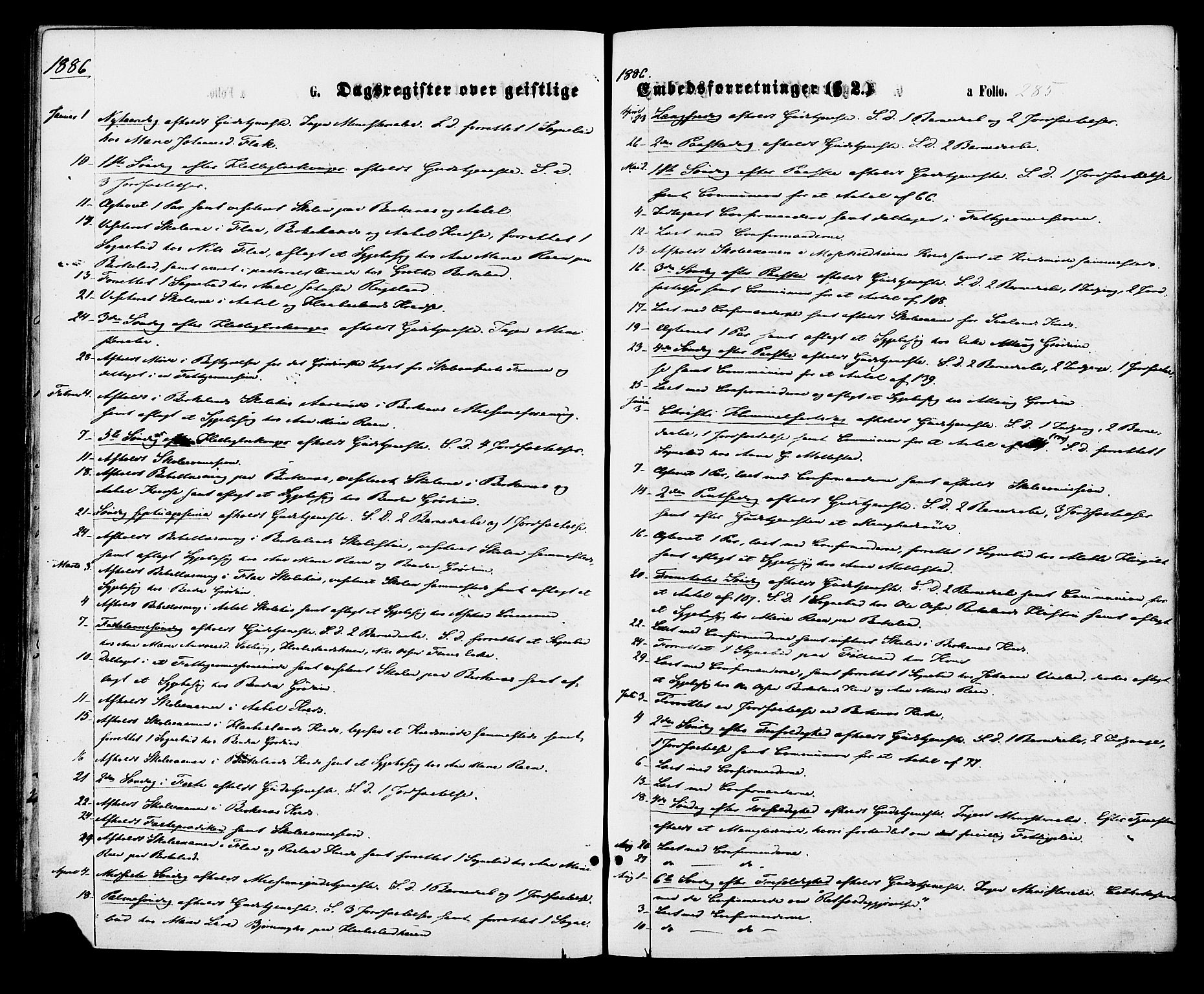 Birkenes sokneprestkontor, SAK/1111-0004/F/Fa/L0004: Ministerialbok nr. A 4, 1867-1886, s. 285
