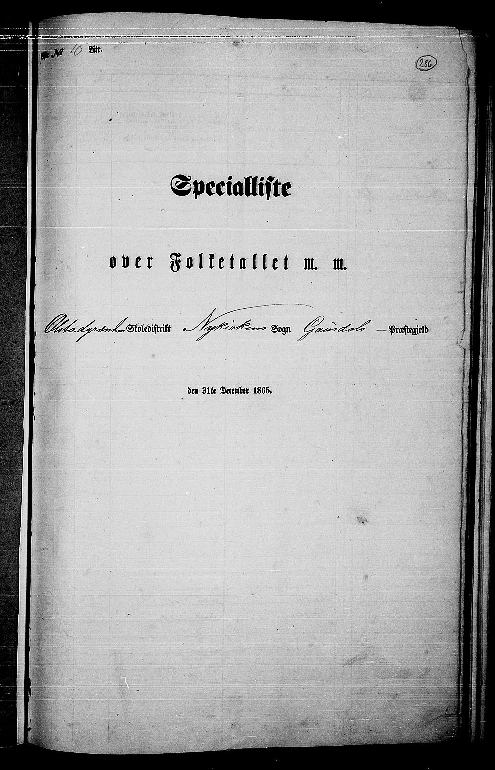 RA, Folketelling 1865 for 0522P Gausdal prestegjeld, 1865, s. 202