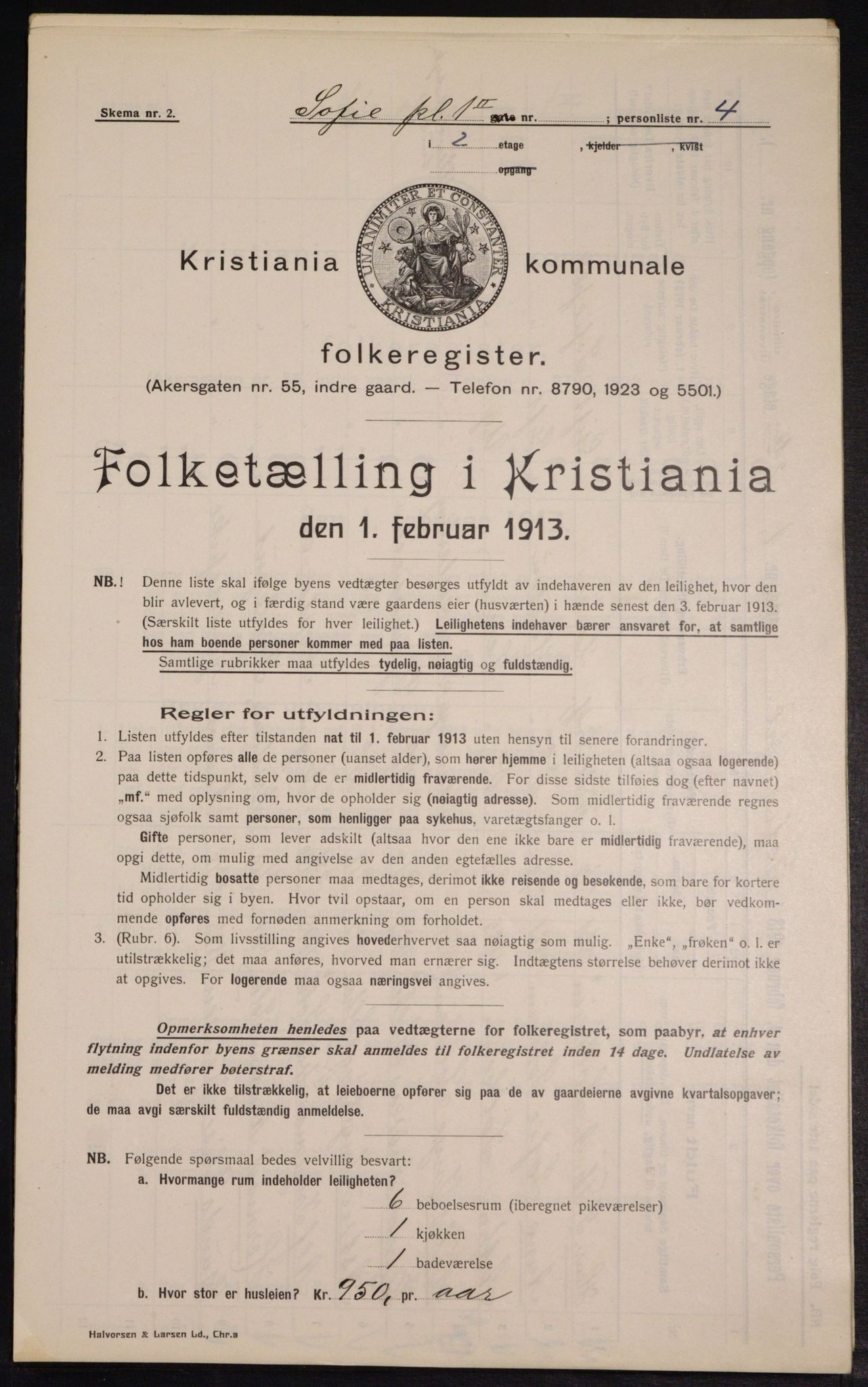 OBA, Kommunal folketelling 1.2.1913 for Kristiania, 1913, s. 99370