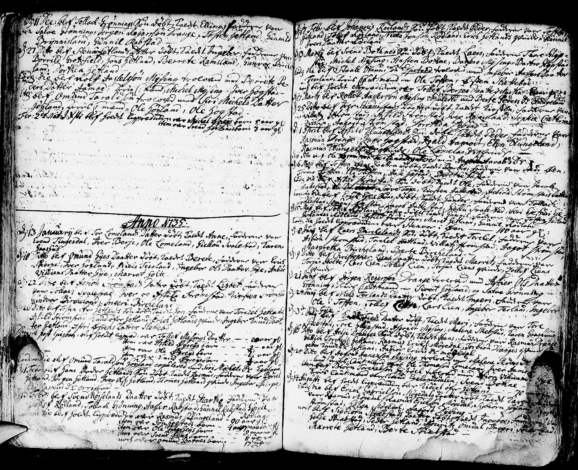 Helleland sokneprestkontor, AV/SAST-A-101810: Ministerialbok nr. A 1 /1, 1713-1761, s. 57