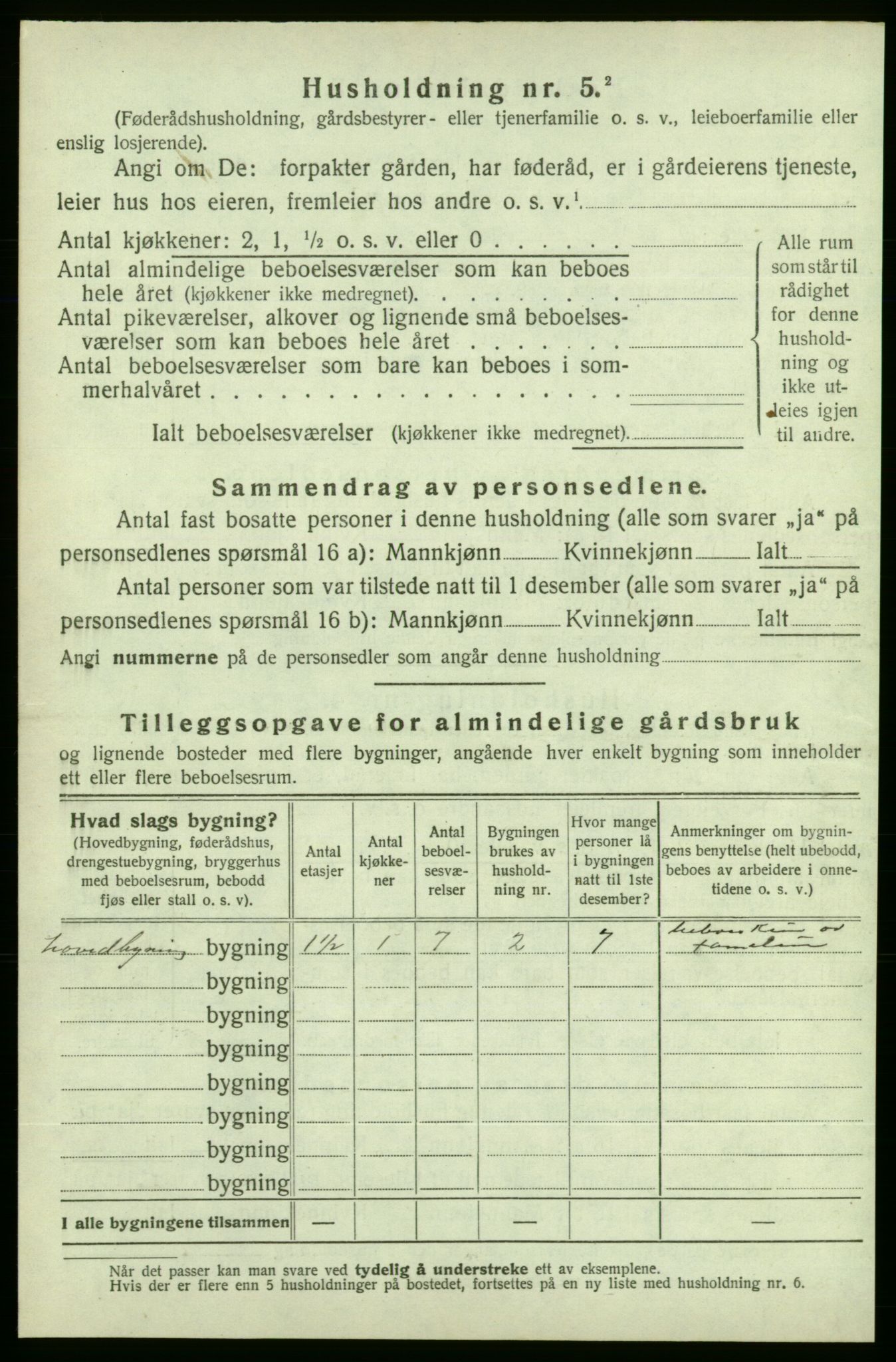 SAB, Folketelling 1920 for 1212 Skånevik herred, 1920, s. 1096