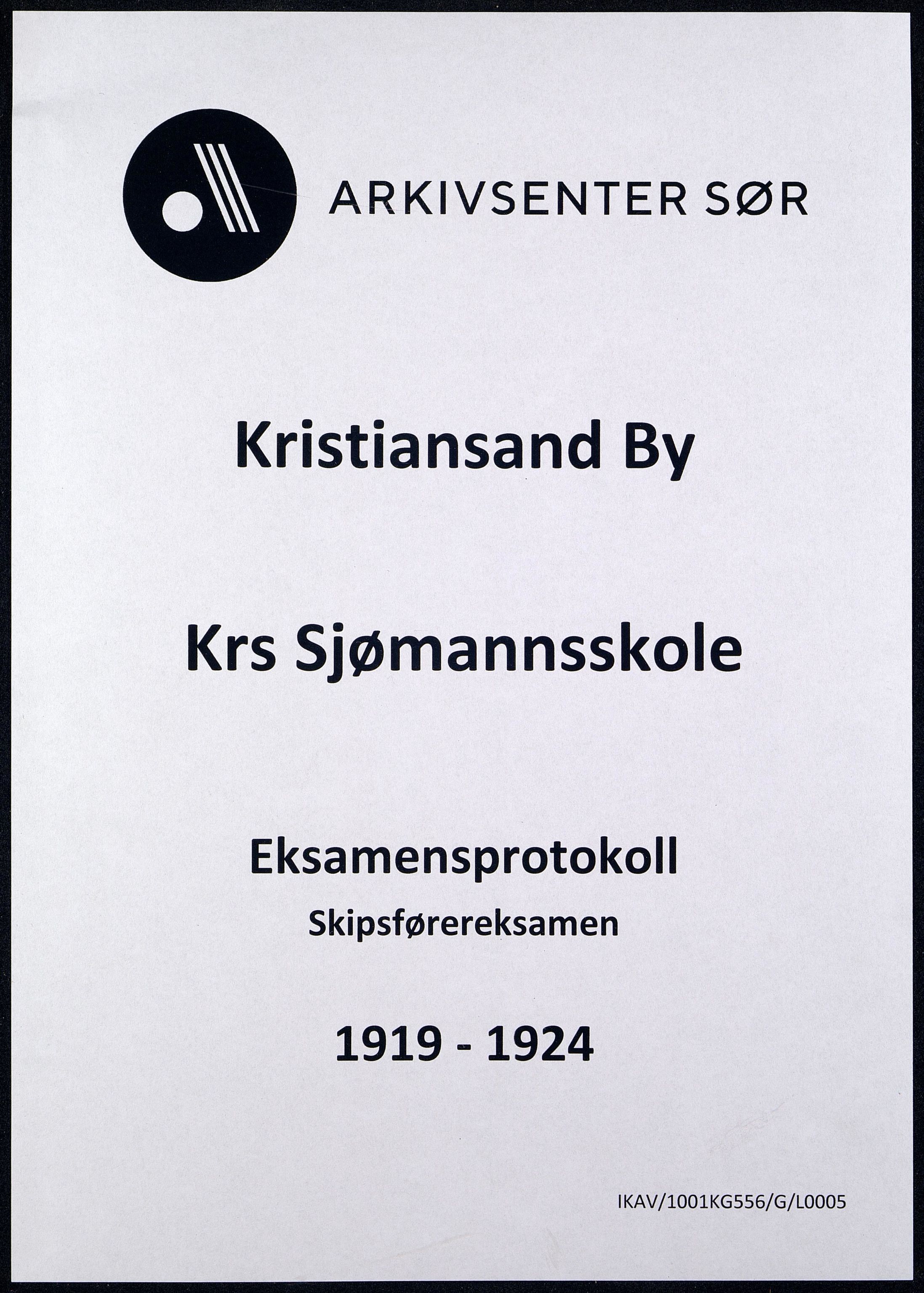 Kristiansand By - Kristiansand Off. Sjømannsskole/ Navigasjonsskole, ARKSOR/1001KG556/G/L0005: Eksamensprotokoll - skipsførereksamen, 1919-1924