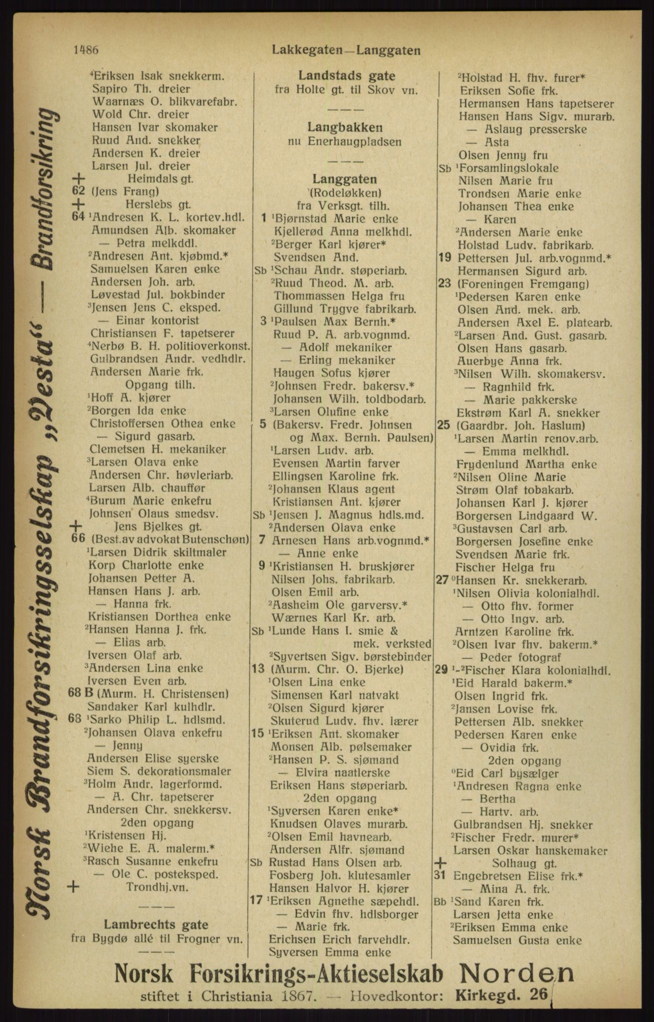 Kristiania/Oslo adressebok, PUBL/-, 1916, s. 1486