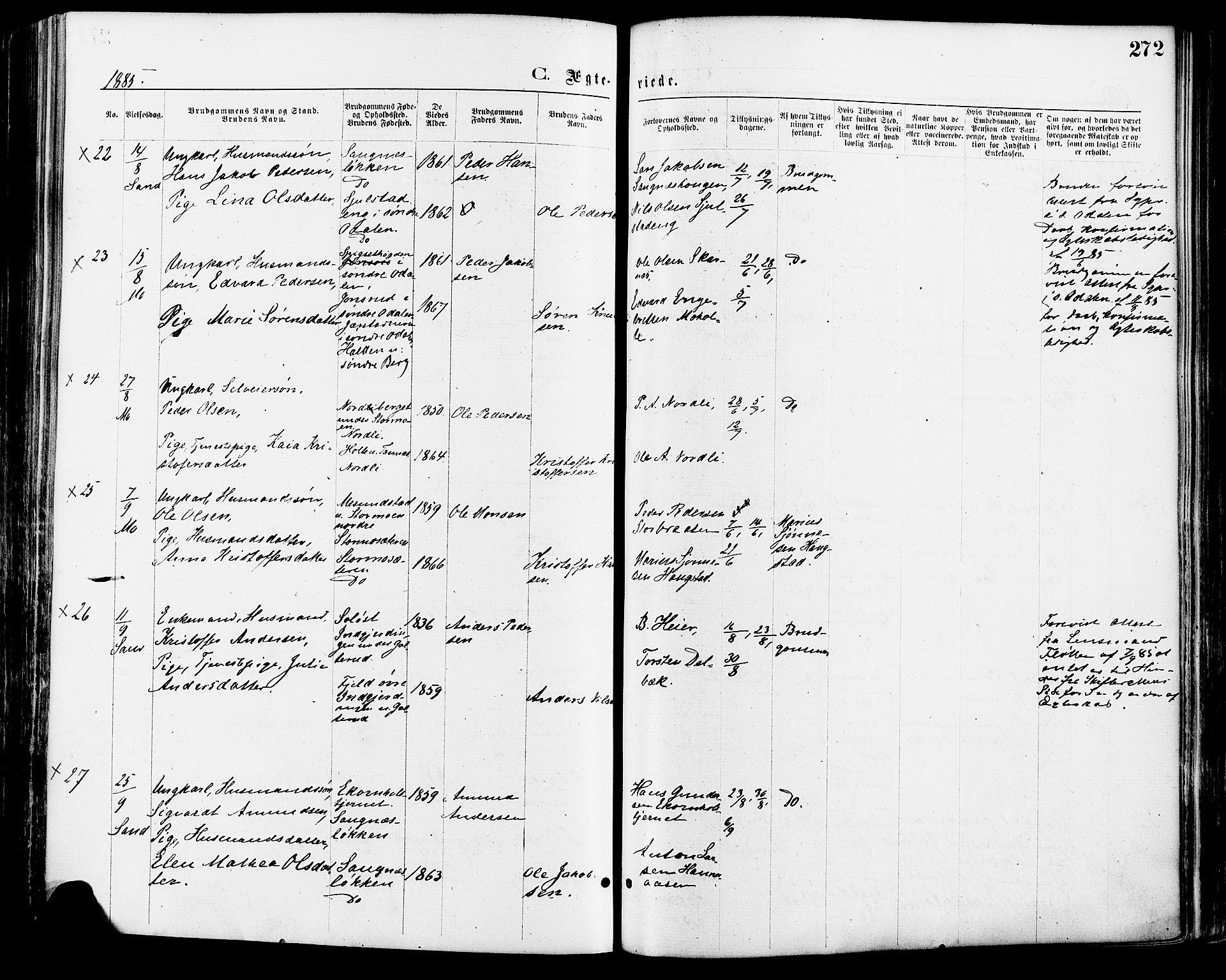 Nord-Odal prestekontor, SAH/PREST-032/H/Ha/Haa/L0005: Ministerialbok nr. 5, 1874-1885, s. 272