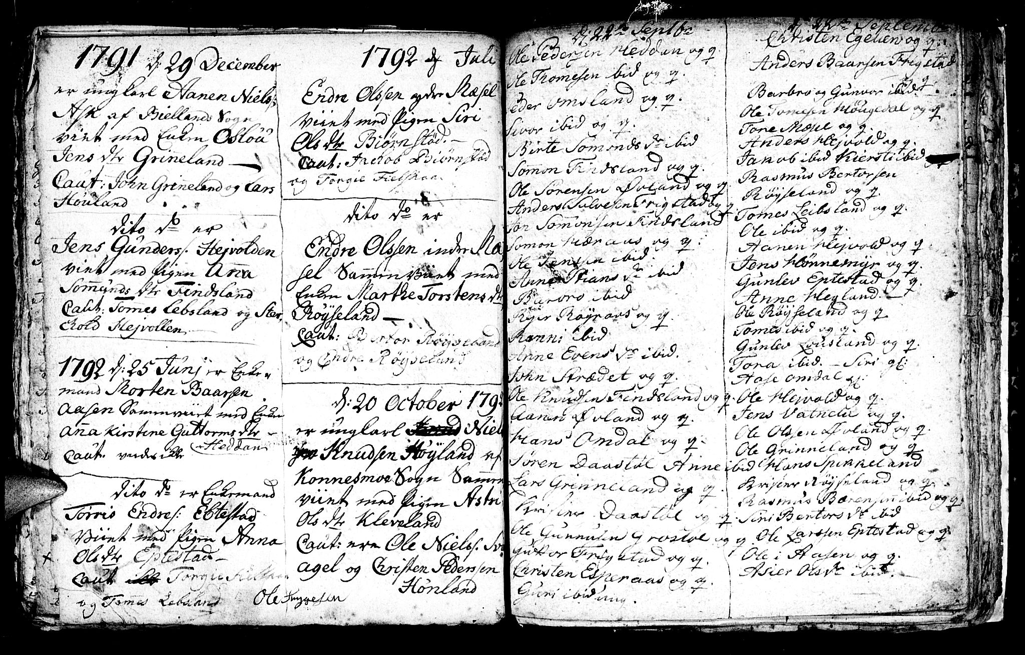 Bjelland sokneprestkontor, SAK/1111-0005/F/Fb/Fbb/L0002: Klokkerbok nr. B 2, 1790-1826, s. 115