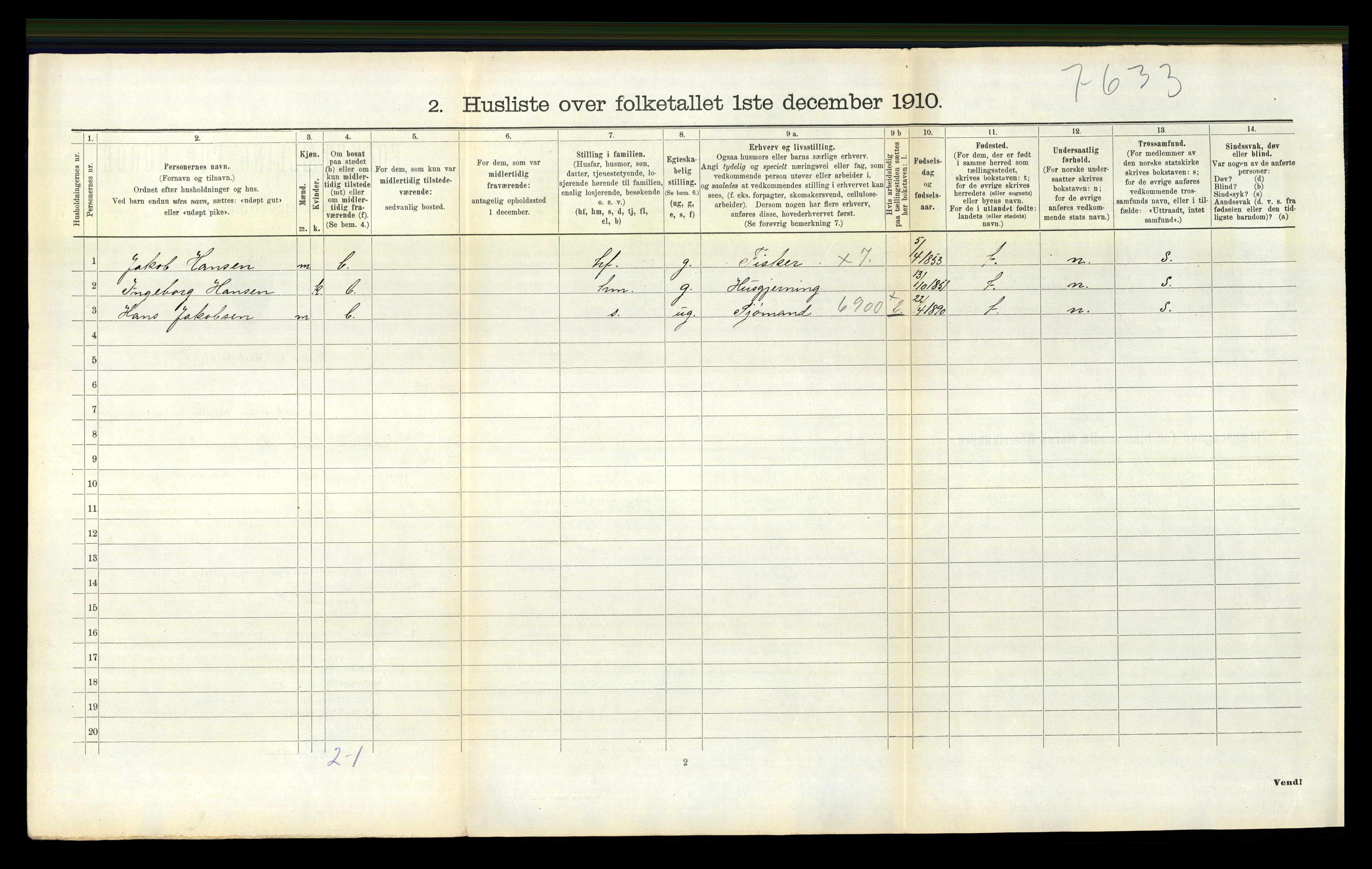 RA, Folketelling 1910 for 0814 Bamble herred, 1910, s. 1489