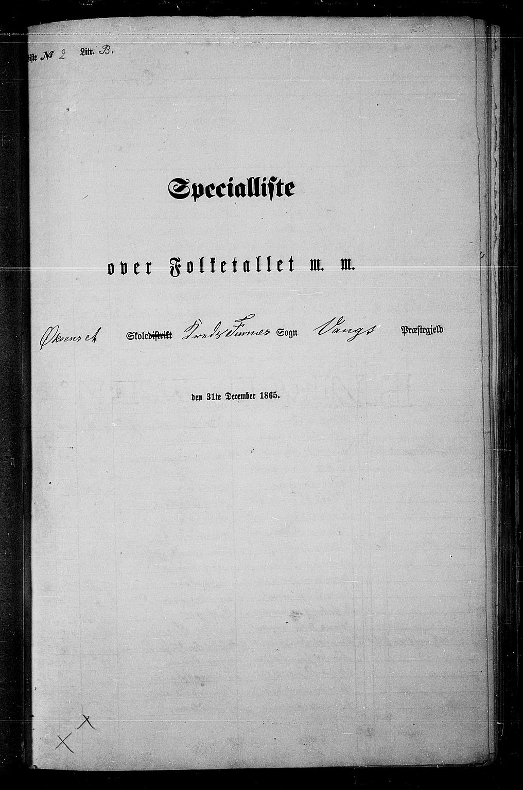 RA, Folketelling 1865 for 0414L Vang prestegjeld, Vang sokn og Furnes sokn, 1865, s. 60
