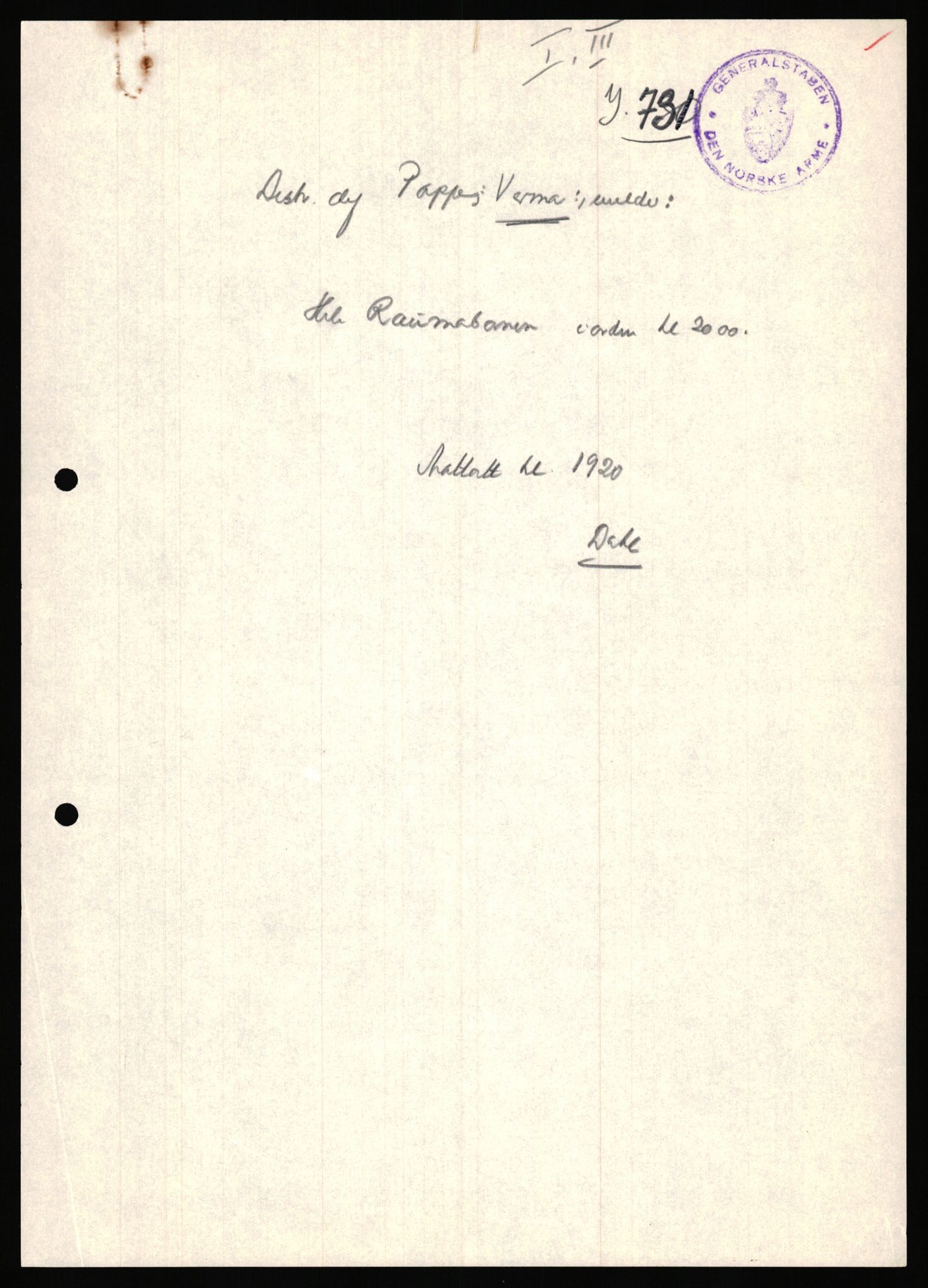 Forsvaret, Forsvarets krigshistoriske avdeling, AV/RA-RAFA-2017/Y/Ya/L0031: II-C-11-51 - Hærens overkommando, 1940, s. 304