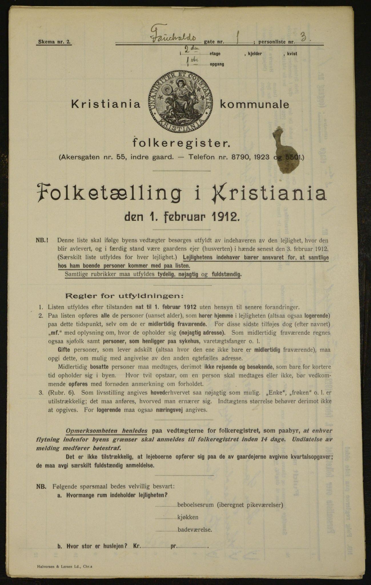 OBA, Kommunal folketelling 1.2.1912 for Kristiania, 1912, s. 23665