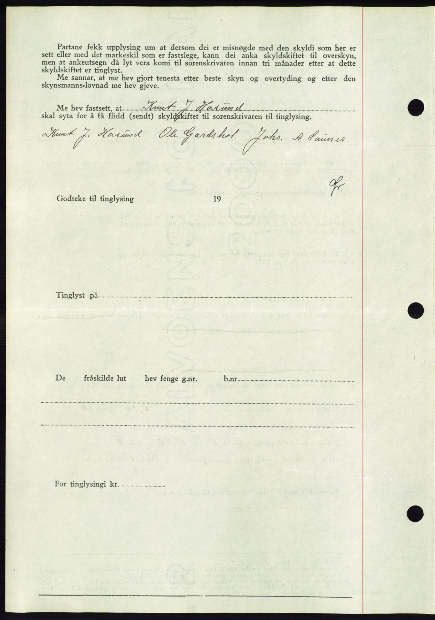 Søre Sunnmøre sorenskriveri, AV/SAT-A-4122/1/2/2C/L0067: Pantebok nr. 61, 1938-1939, Dagboknr: 459/1939