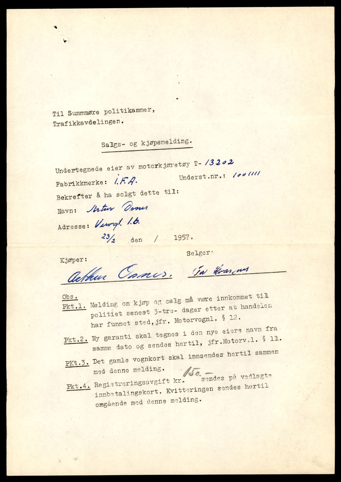 Møre og Romsdal vegkontor - Ålesund trafikkstasjon, AV/SAT-A-4099/F/Fe/L0038: Registreringskort for kjøretøy T 13180 - T 13360, 1927-1998, s. 395