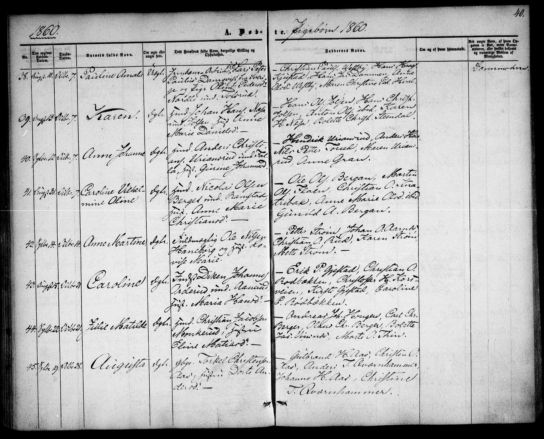 Fet prestekontor Kirkebøker, AV/SAO-A-10370a/F/Fa/L0011: Ministerialbok nr. I 11, 1857-1866, s. 40