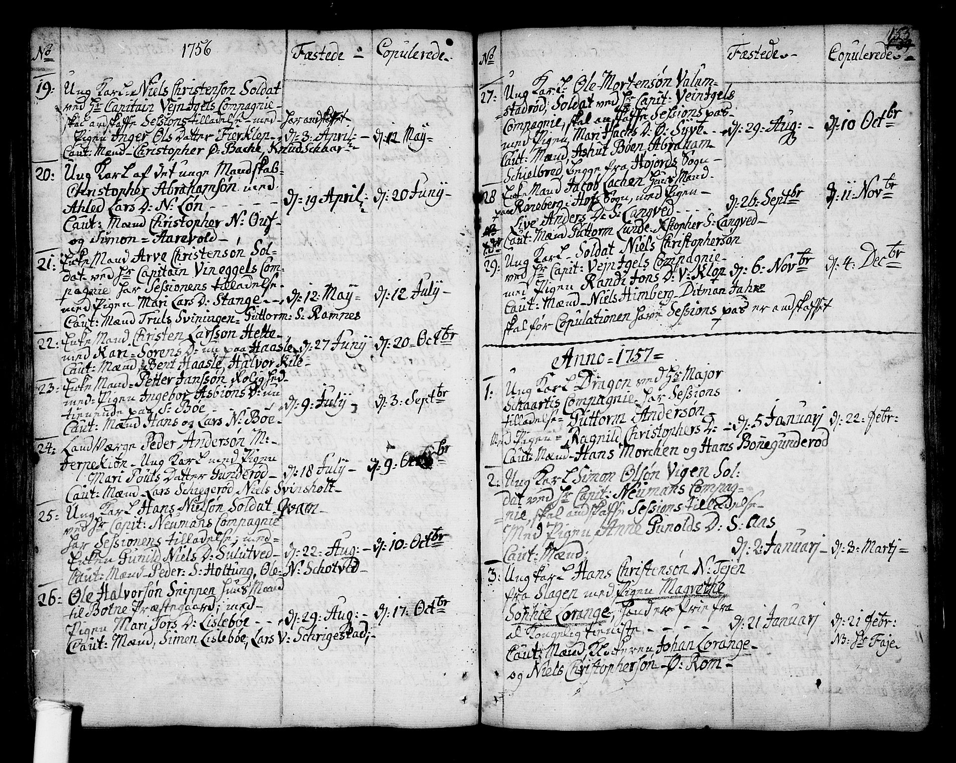 Ramnes kirkebøker, SAKO/A-314/F/Fa/L0001: Ministerialbok nr. I 1, 1732-1774, s. 155