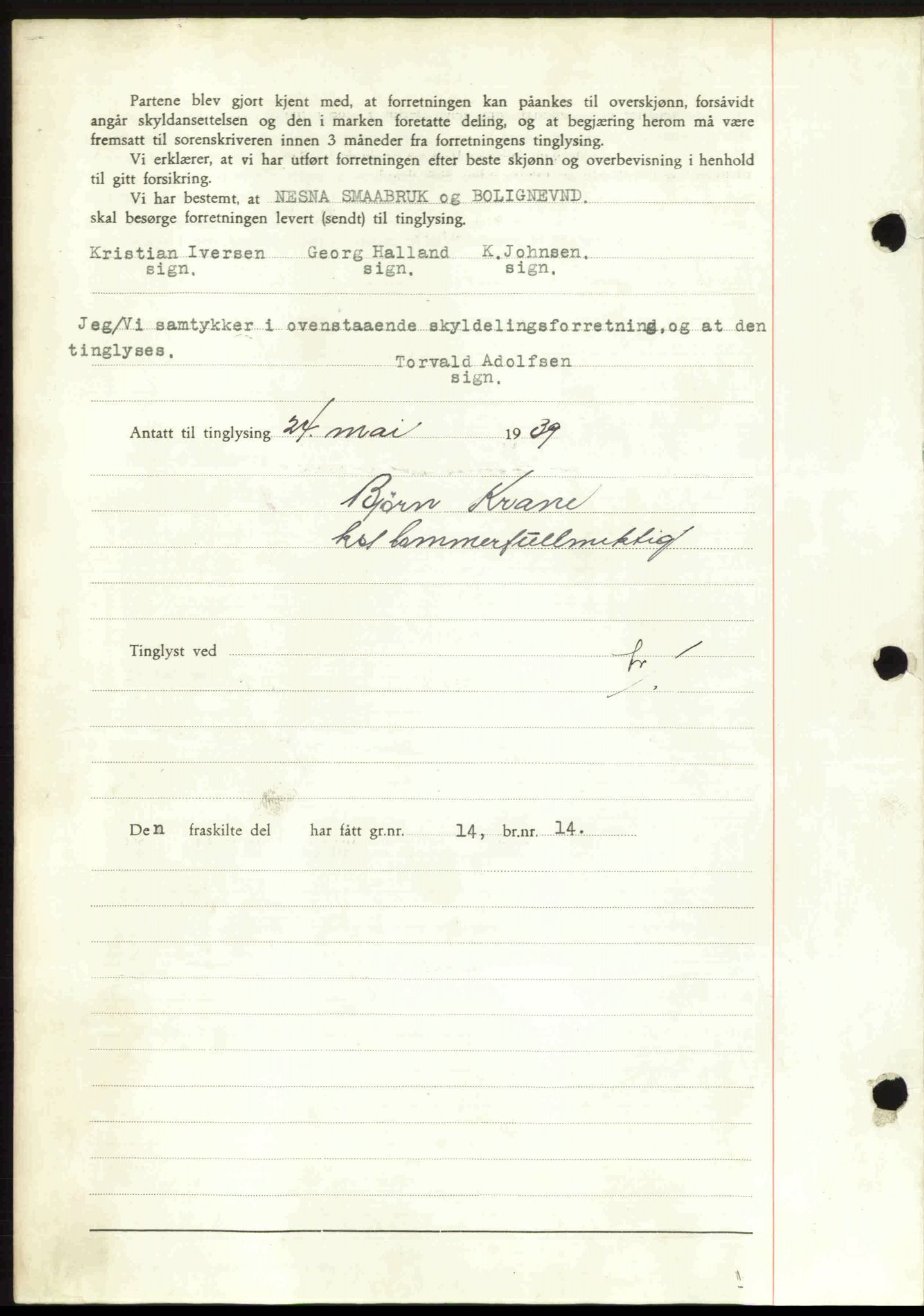 Rana sorenskriveri , SAT/A-1108/1/2/2C: Pantebok nr. A 6, 1939-1940, Dagboknr: 812/1939