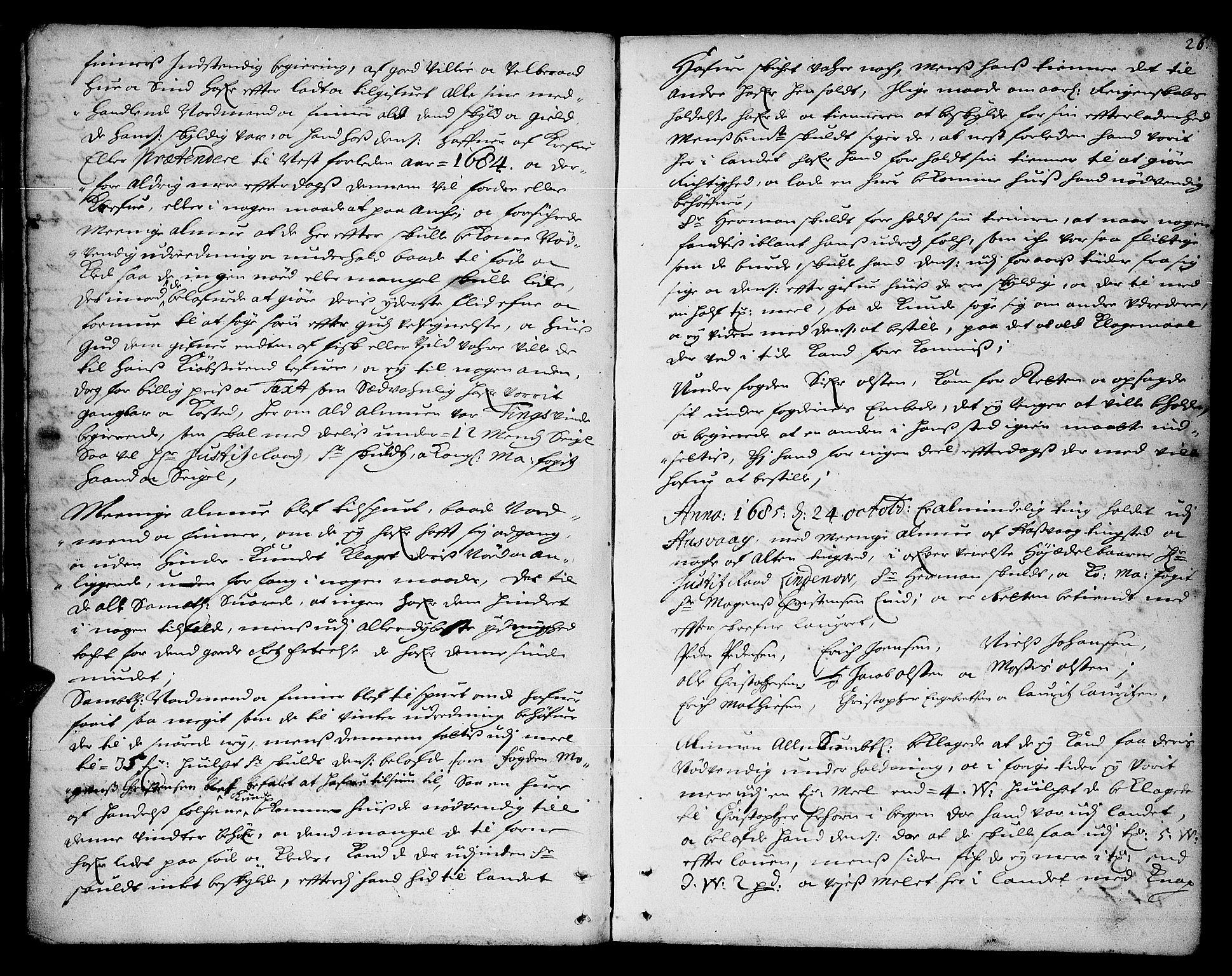 Finnmark sorenskriveri, AV/SATØ-S-0053/F/Fa/L0021: Justisprotokoller, 1685-1688, s. 25b-26a