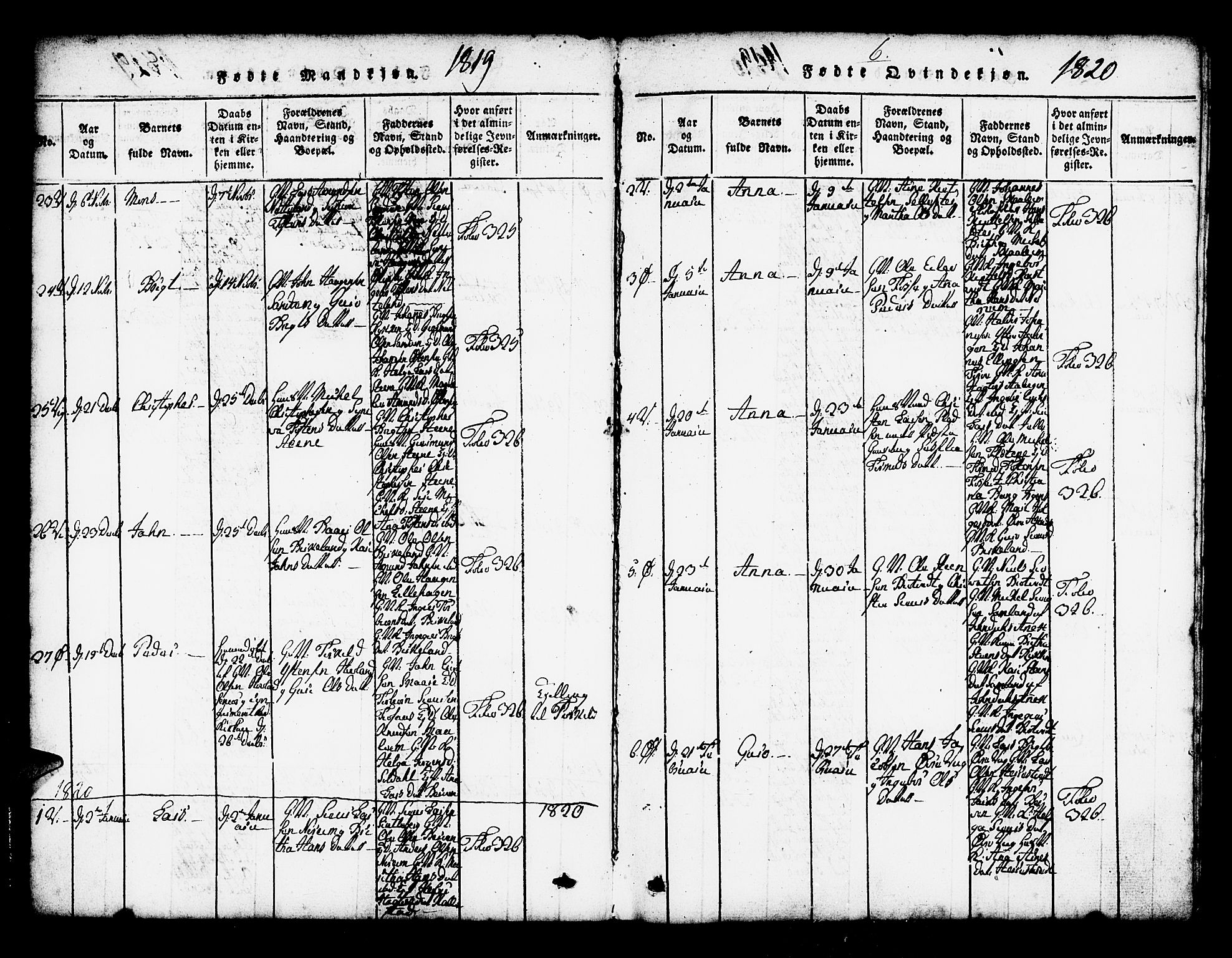 Kvam sokneprestembete, AV/SAB-A-76201/H/Haa: Ministerialbok nr. A 6, 1818-1832, s. 6