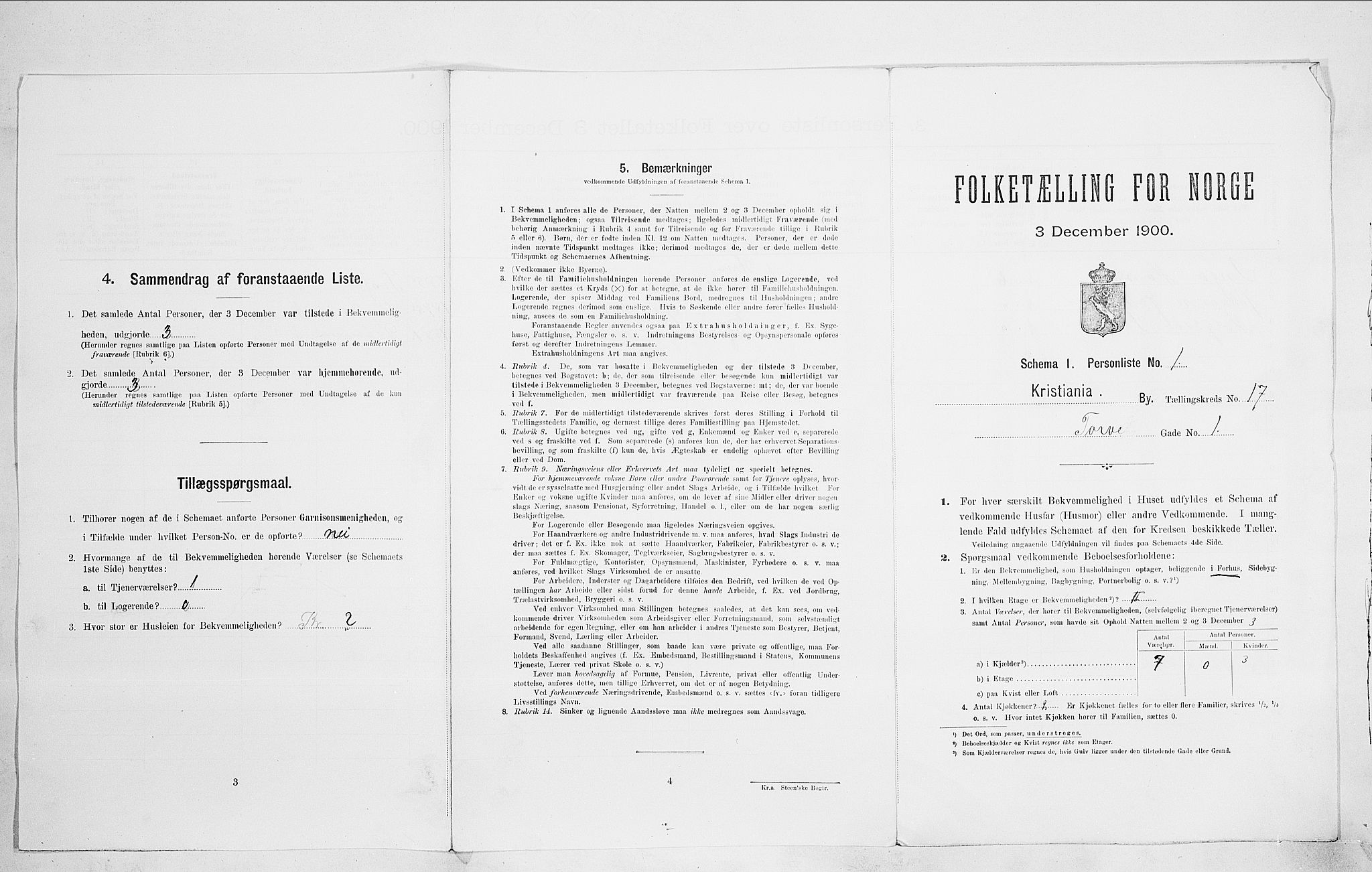 SAO, Folketelling 1900 for 0301 Kristiania kjøpstad, 1900, s. 102926