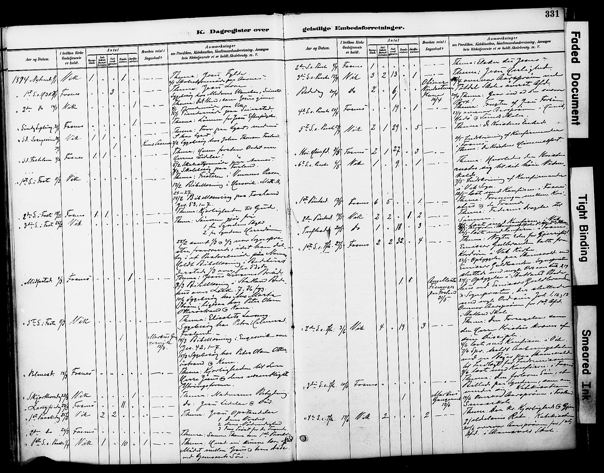 Ministerialprotokoller, klokkerbøker og fødselsregistre - Nord-Trøndelag, AV/SAT-A-1458/774/L0628: Ministerialbok nr. 774A02, 1887-1903, s. 331