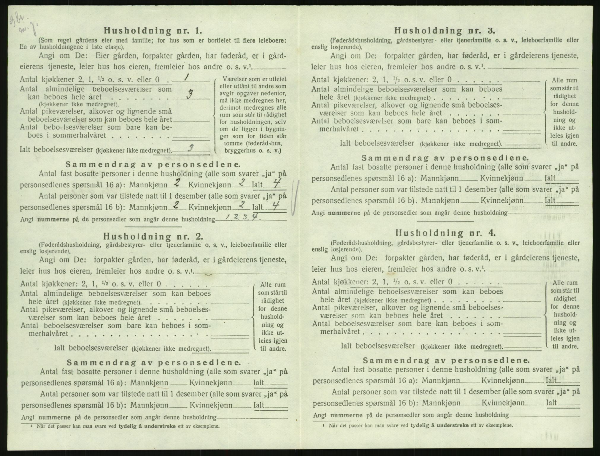 SAK, Folketelling 1920 for 0936 Hornnes herred, 1920, s. 364