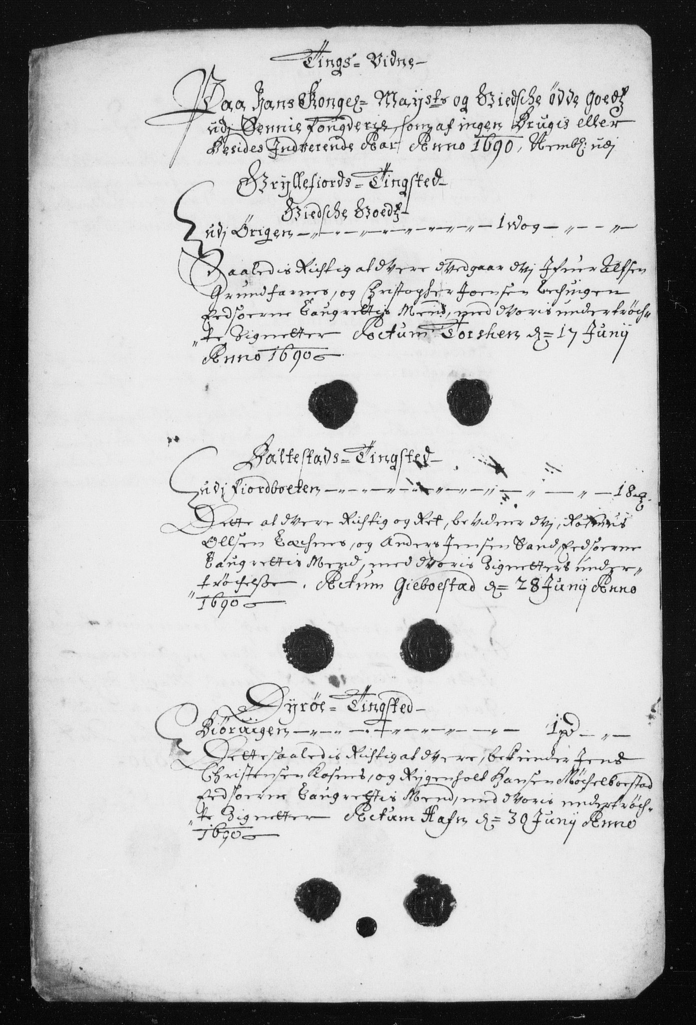 Rentekammeret inntil 1814, Reviderte regnskaper, Stiftamtstueregnskaper, Trondheim stiftamt og Nordland amt, AV/RA-EA-6044/R/Rh/L0015: Nordland amt, 1690