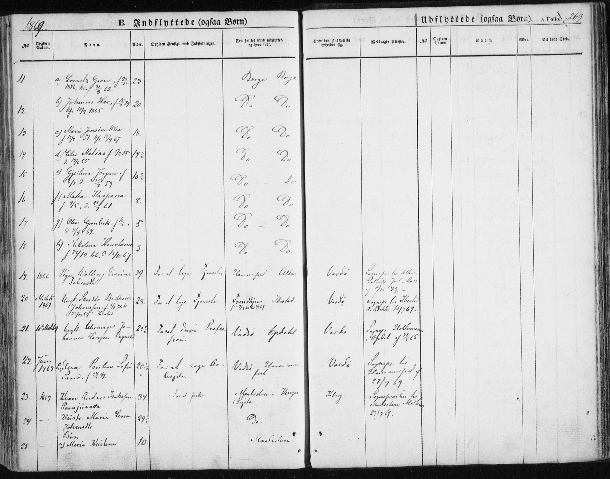 Vardø sokneprestkontor, SATØ/S-1332/H/Ha/L0004kirke: Ministerialbok nr. 4, 1862-1871, s. 269
