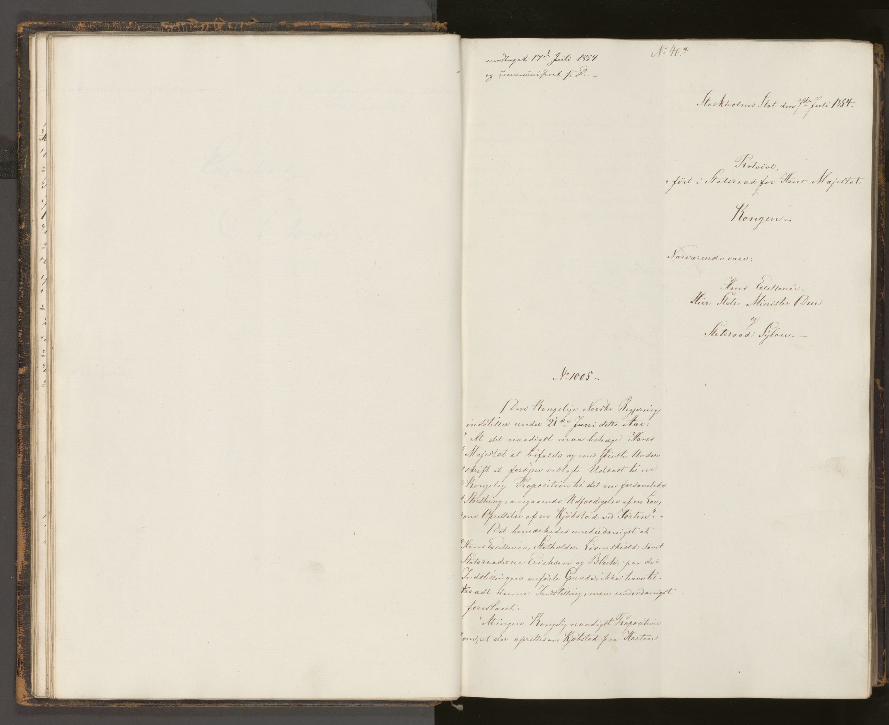 Statsrådssekretariatet, AV/RA-S-1001/A/Ab/L0080: Kgl. res. nr. 919-1741, 2. halvår, 1854