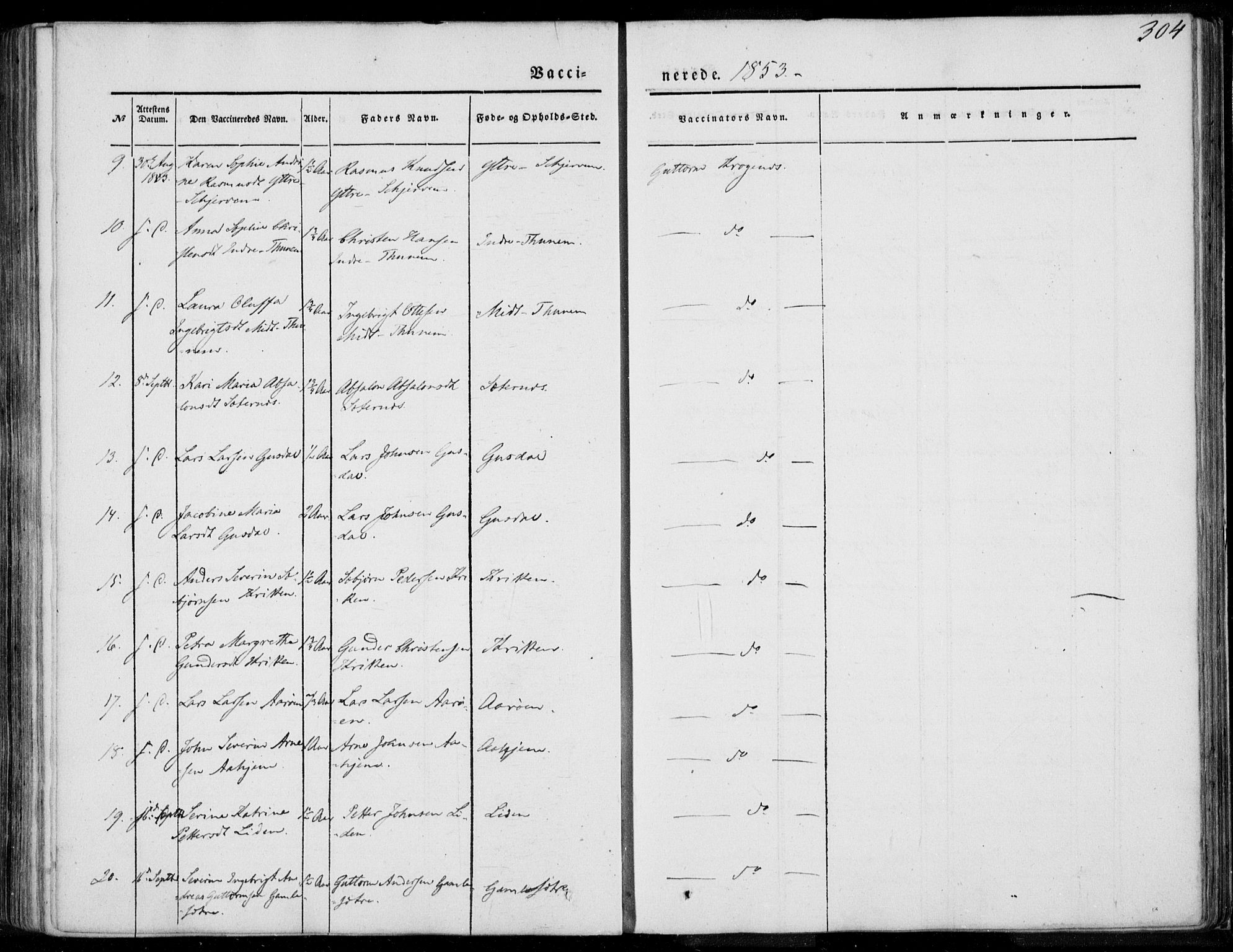 Ministerialprotokoller, klokkerbøker og fødselsregistre - Møre og Romsdal, AV/SAT-A-1454/501/L0006: Ministerialbok nr. 501A06, 1844-1868, s. 304