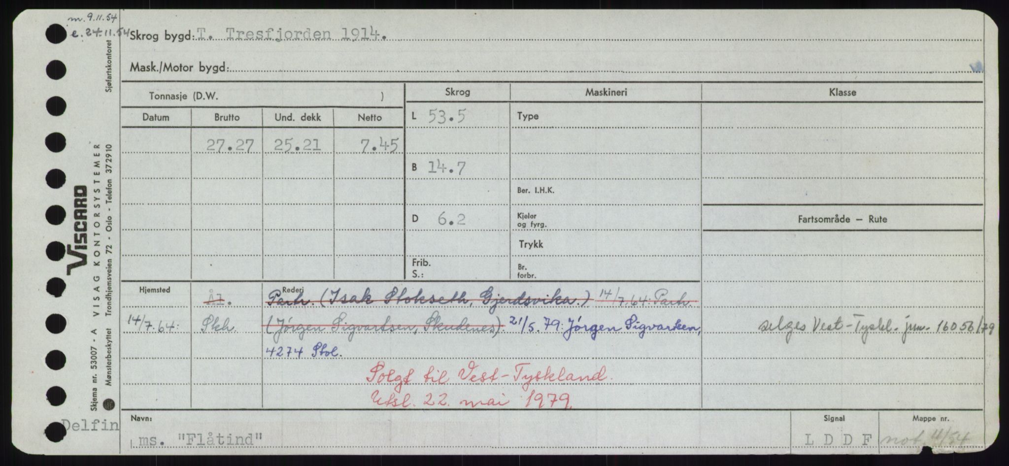 Sjøfartsdirektoratet med forløpere, Skipsmålingen, RA/S-1627/H/Hd/L0011: Fartøy, Fla-Får, s. 101