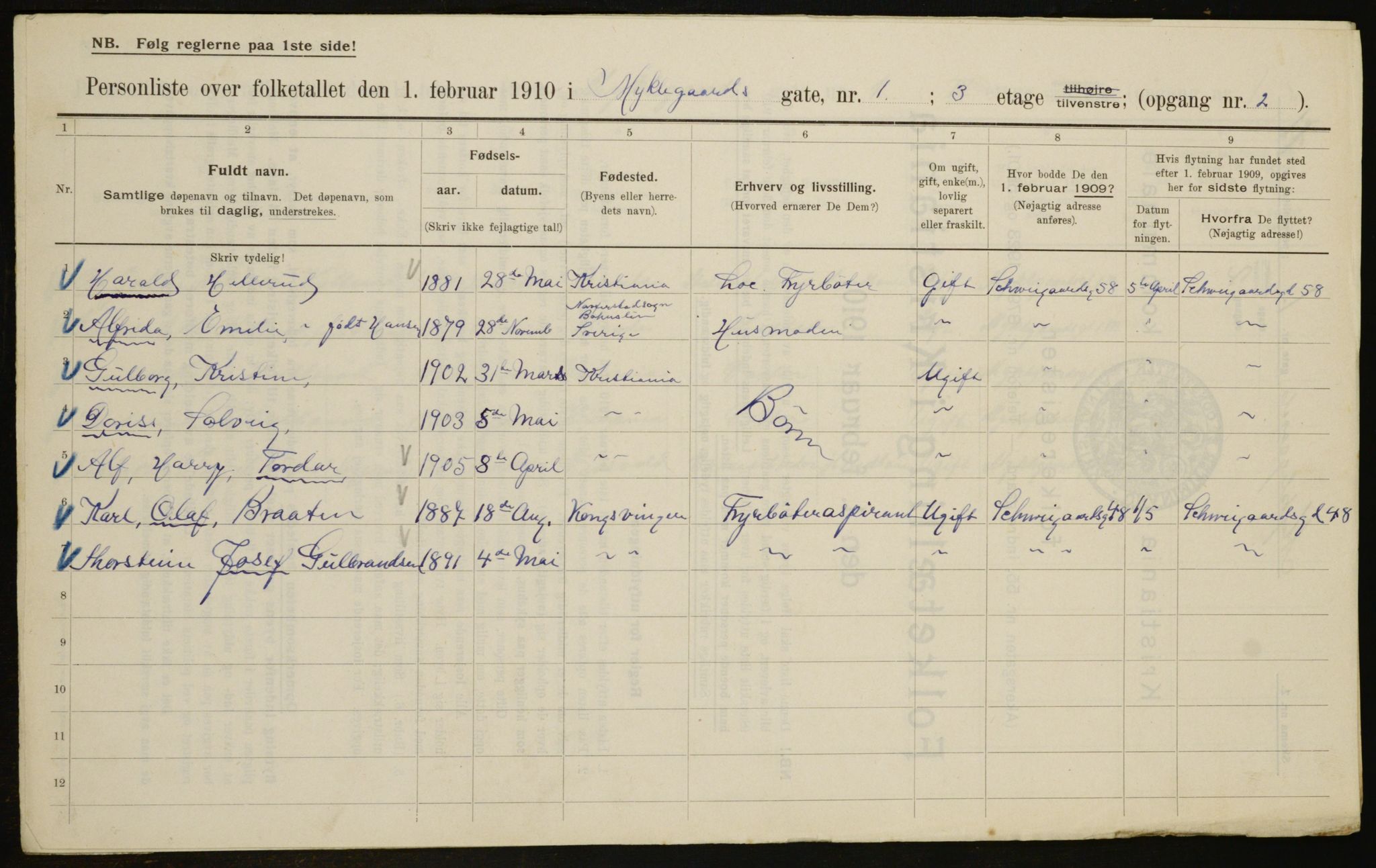 OBA, Kommunal folketelling 1.2.1910 for Kristiania, 1910, s. 65842