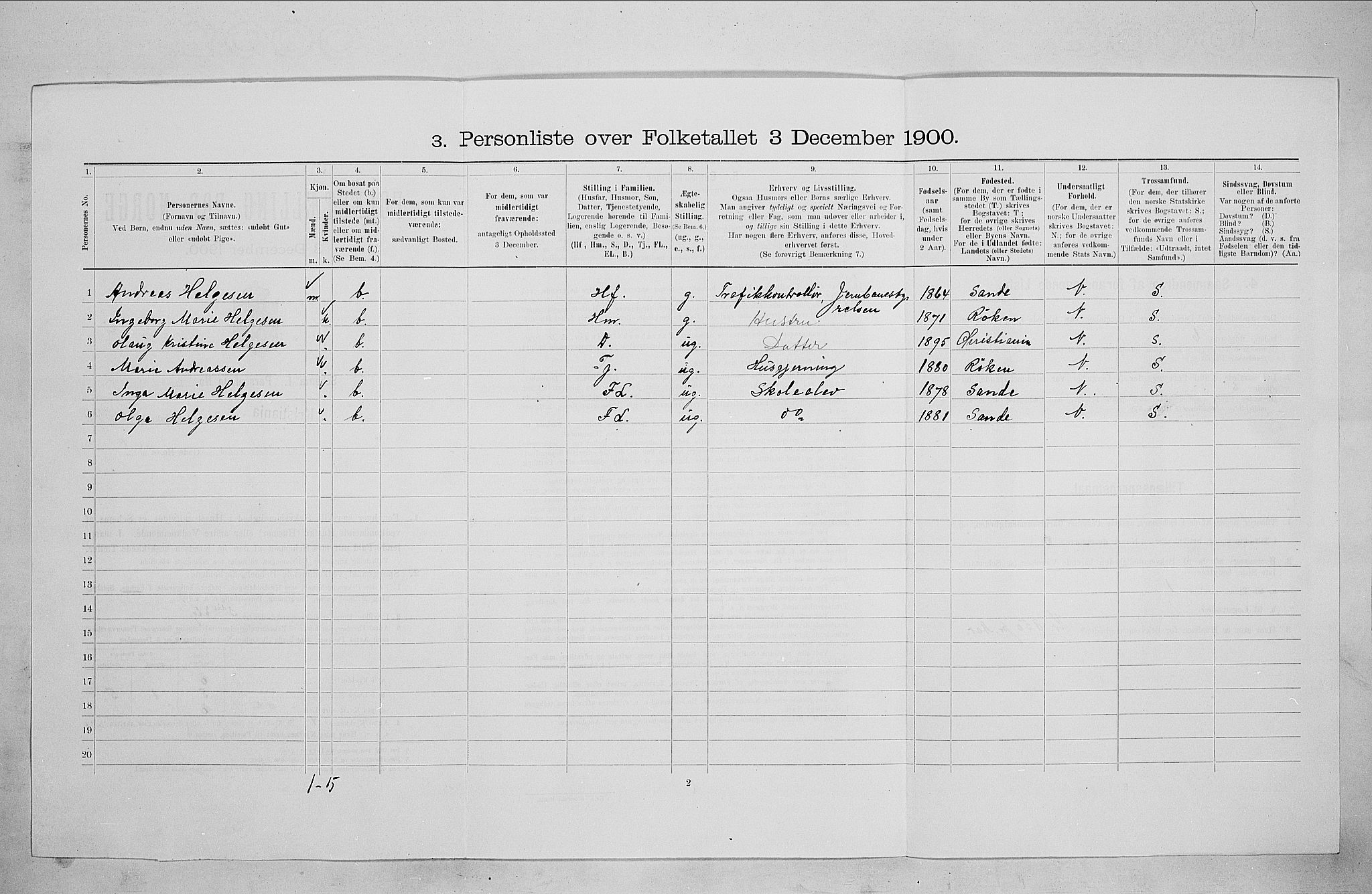 SAO, Folketelling 1900 for 0301 Kristiania kjøpstad, 1900, s. 44358