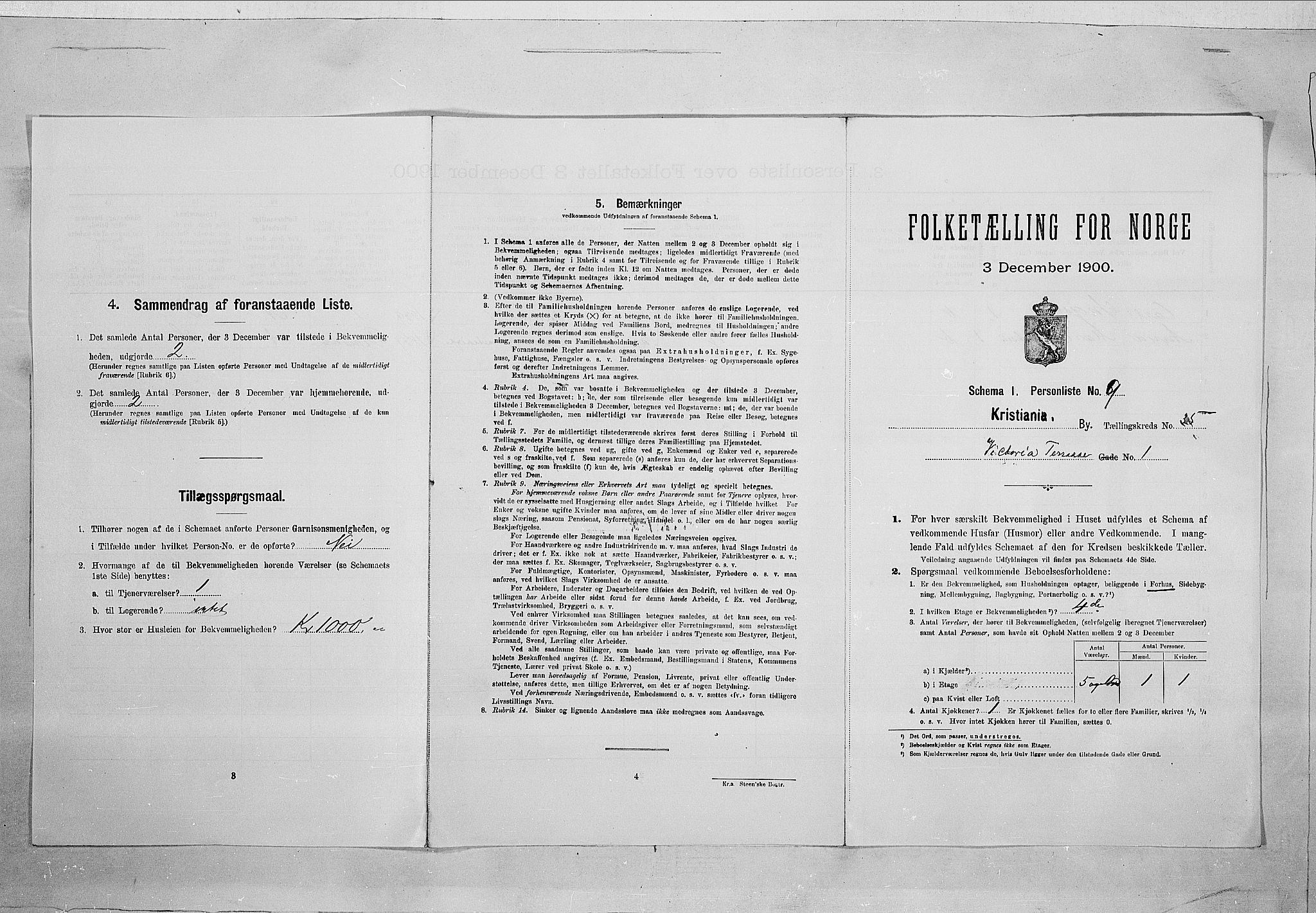 SAO, Folketelling 1900 for 0301 Kristiania kjøpstad, 1900, s. 112717