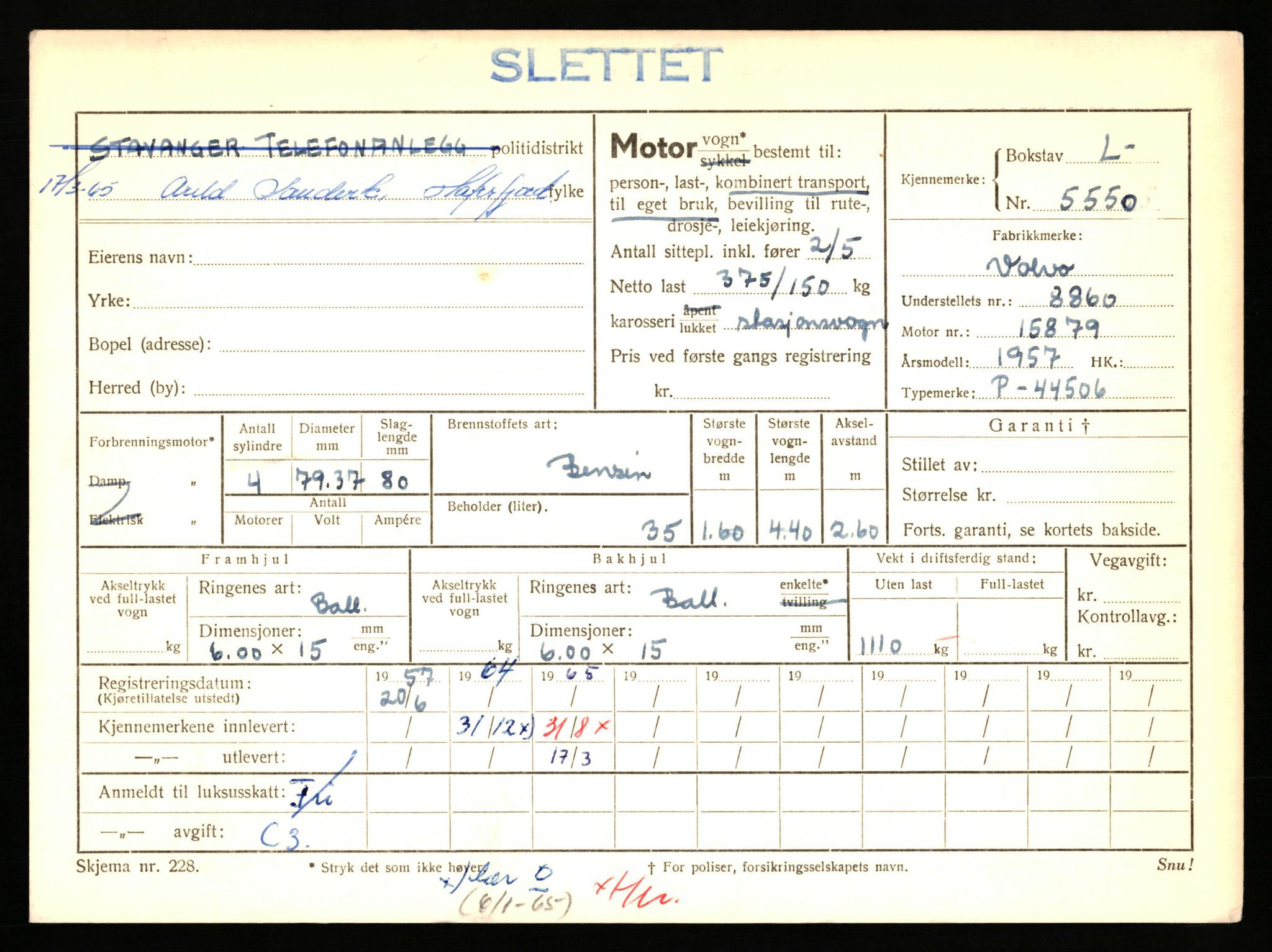 Stavanger trafikkstasjon, AV/SAST-A-101942/0/F/L0015: L-5500 - L-5949, 1930-1971, s. 245