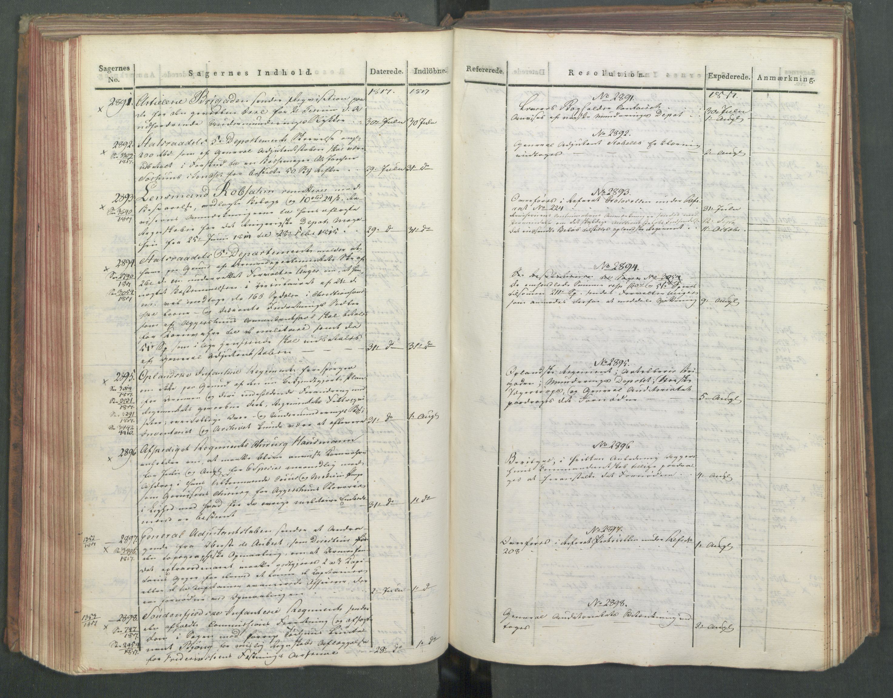 Armédepartementet, AV/RA-RAFA-3493/C/Ca/L0012: 6. Departements Journal, 1817