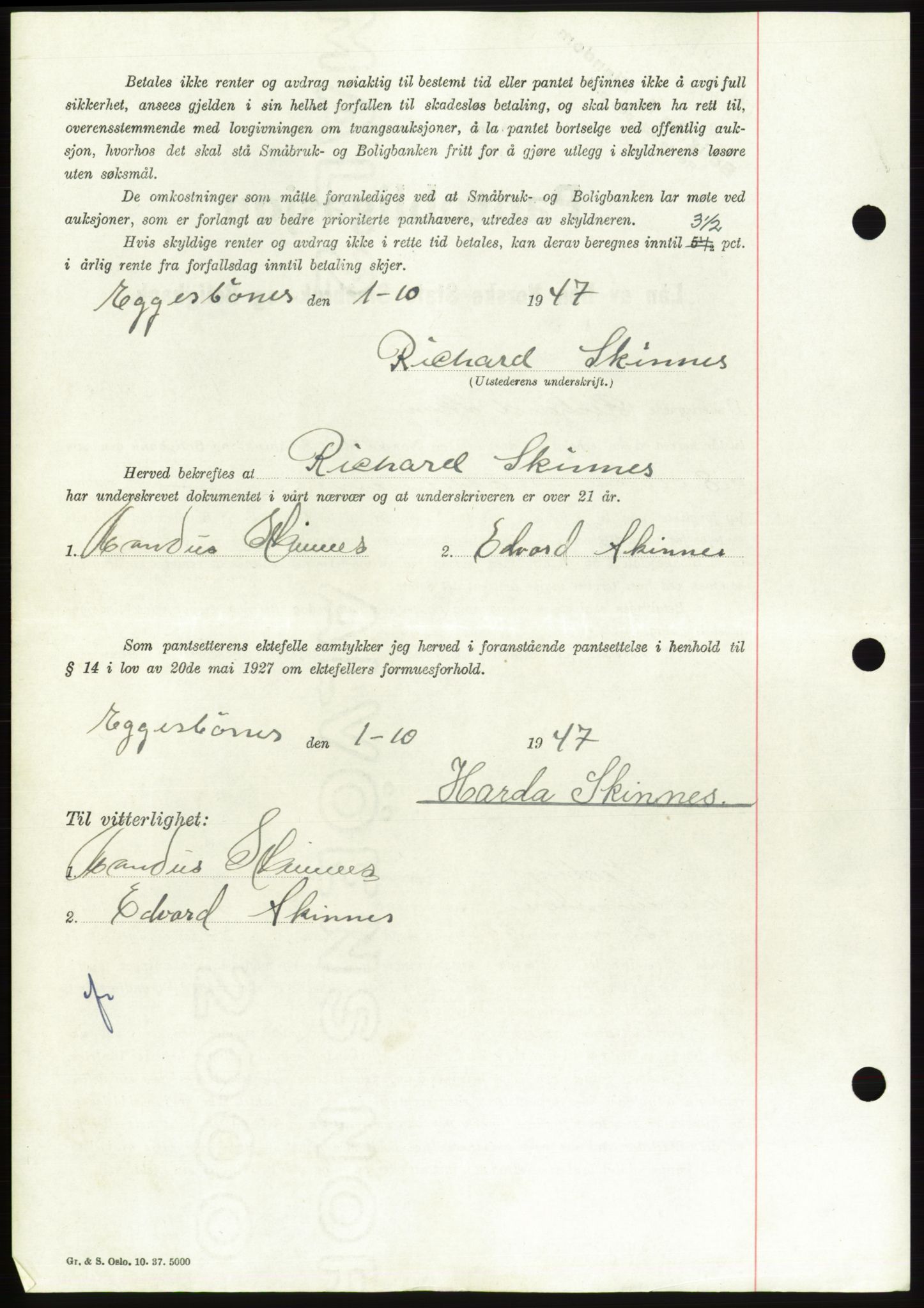 Søre Sunnmøre sorenskriveri, AV/SAT-A-4122/1/2/2C/L0115: Pantebok nr. 3B, 1947-1948, Dagboknr: 1396/1947
